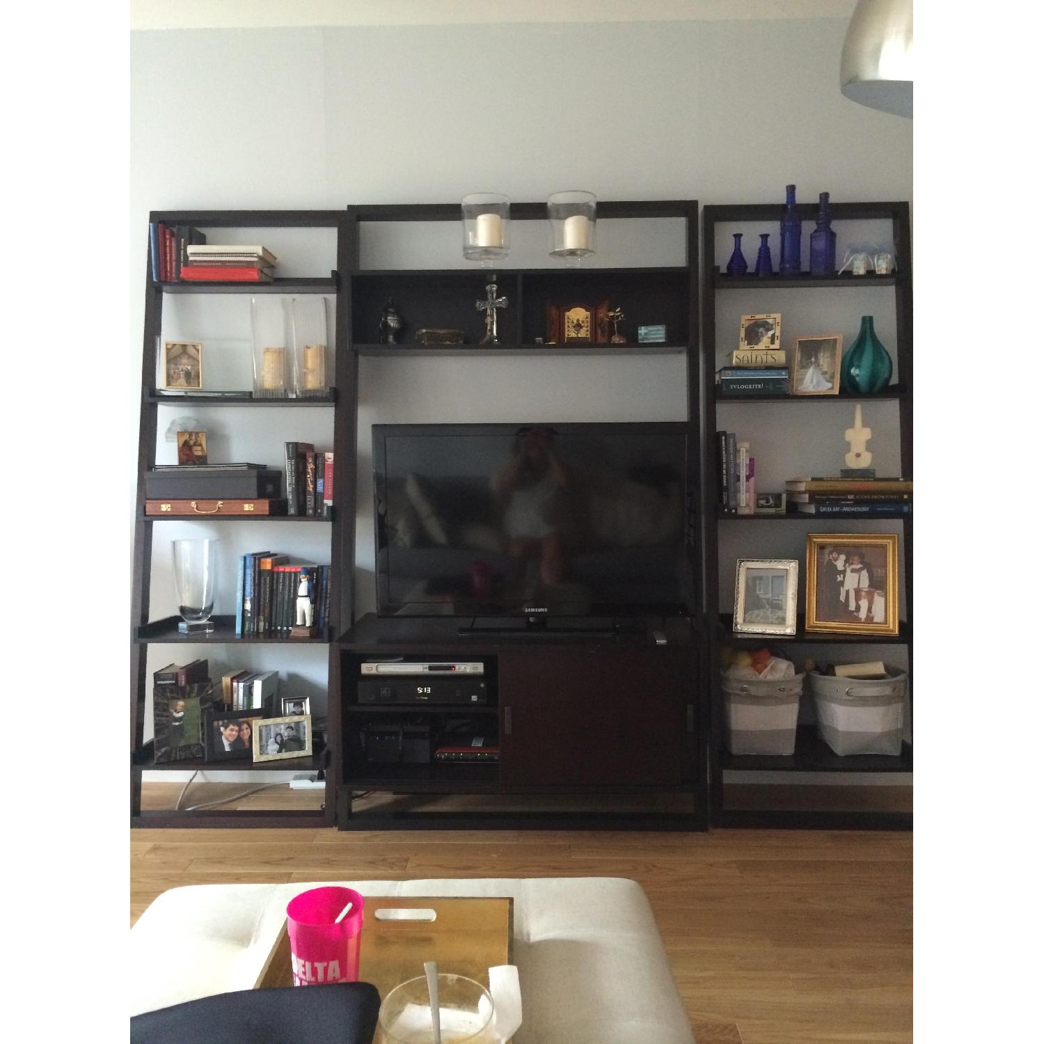 Crate & Barrel Dark Wood Entertainment Center - image-2