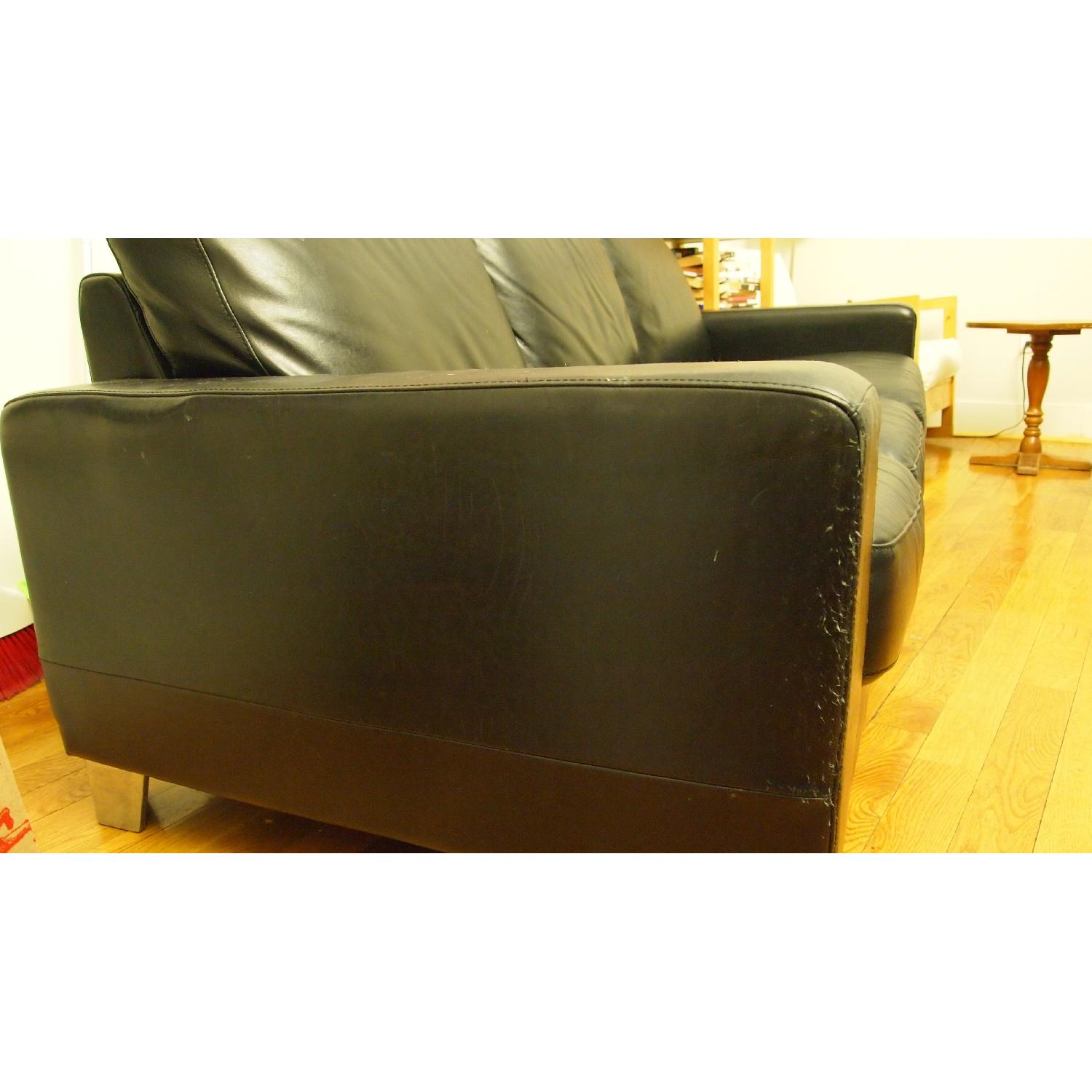 Black Leather Sofa - image-3