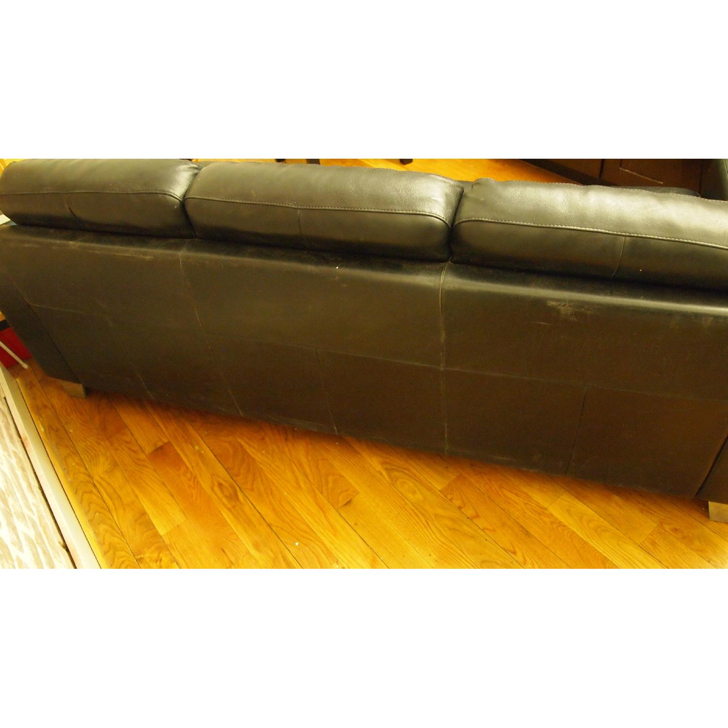 Black Leather Sofa - image-4