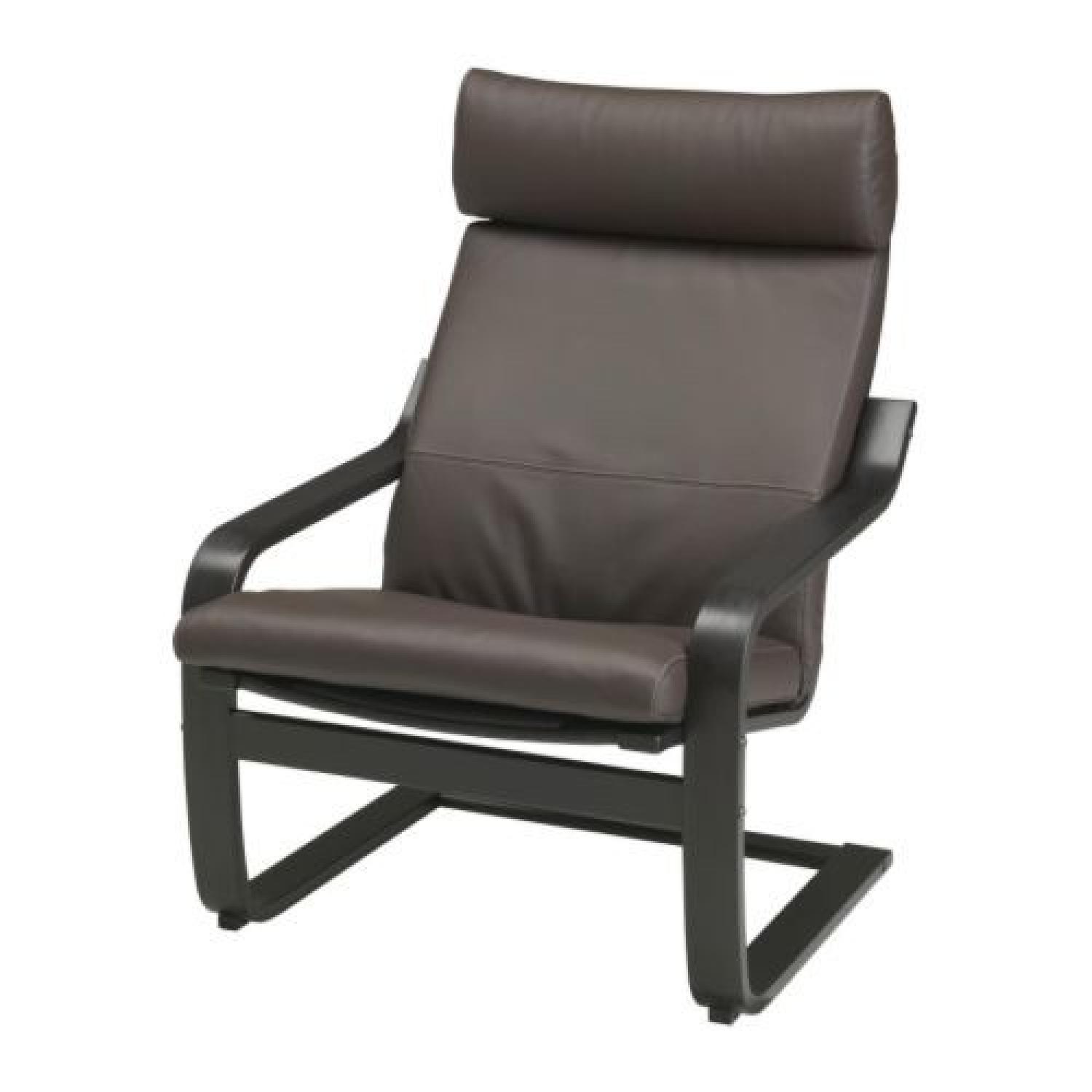 Ikea Leather Chair + Footstool - image-1