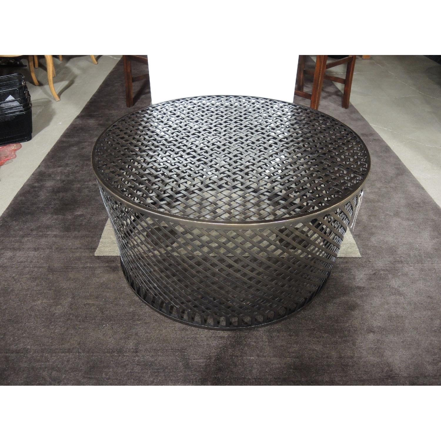 Crate & Barrel Iron Coffee Table - image-1