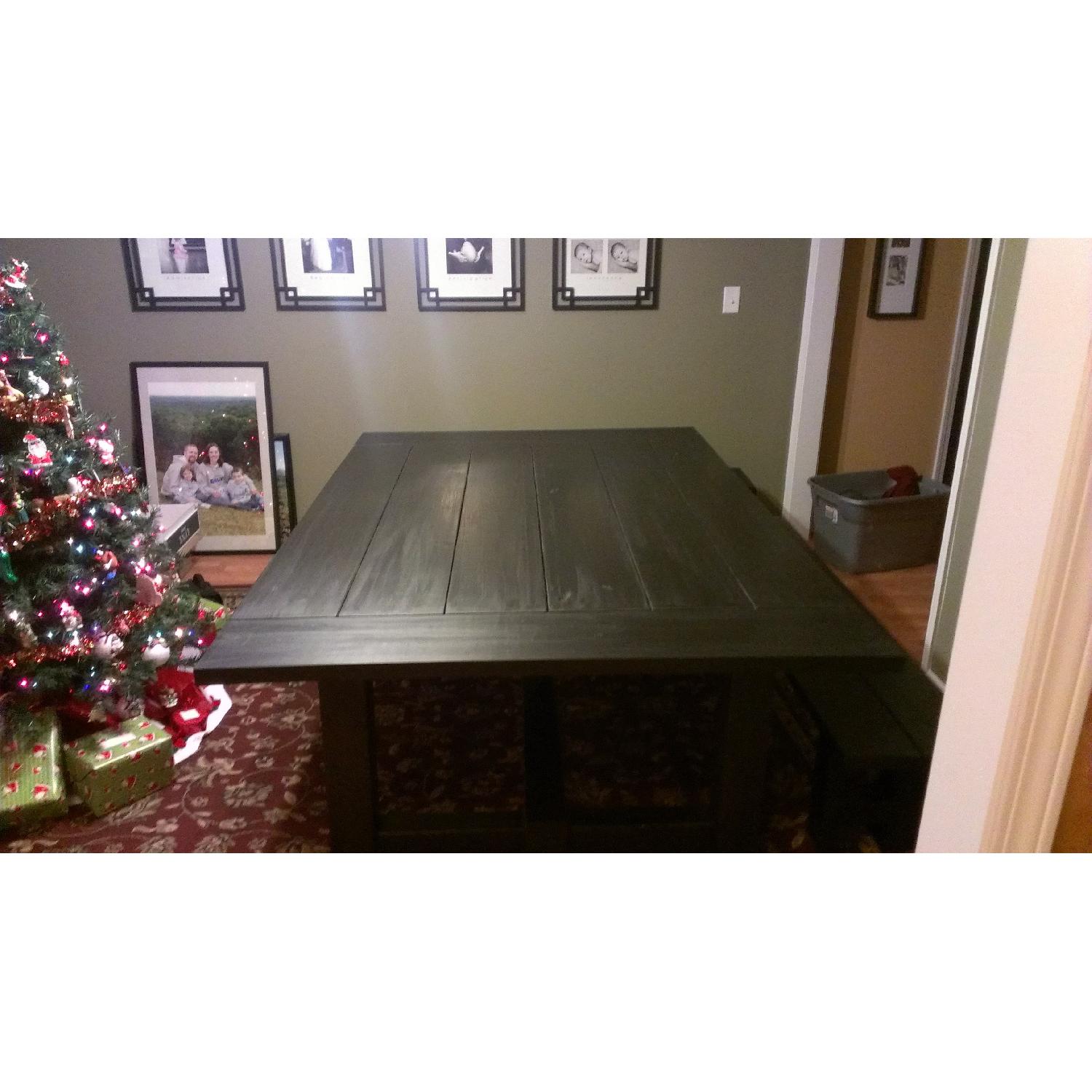 Rustic Veteran Farm Table with Bench Set - image-1
