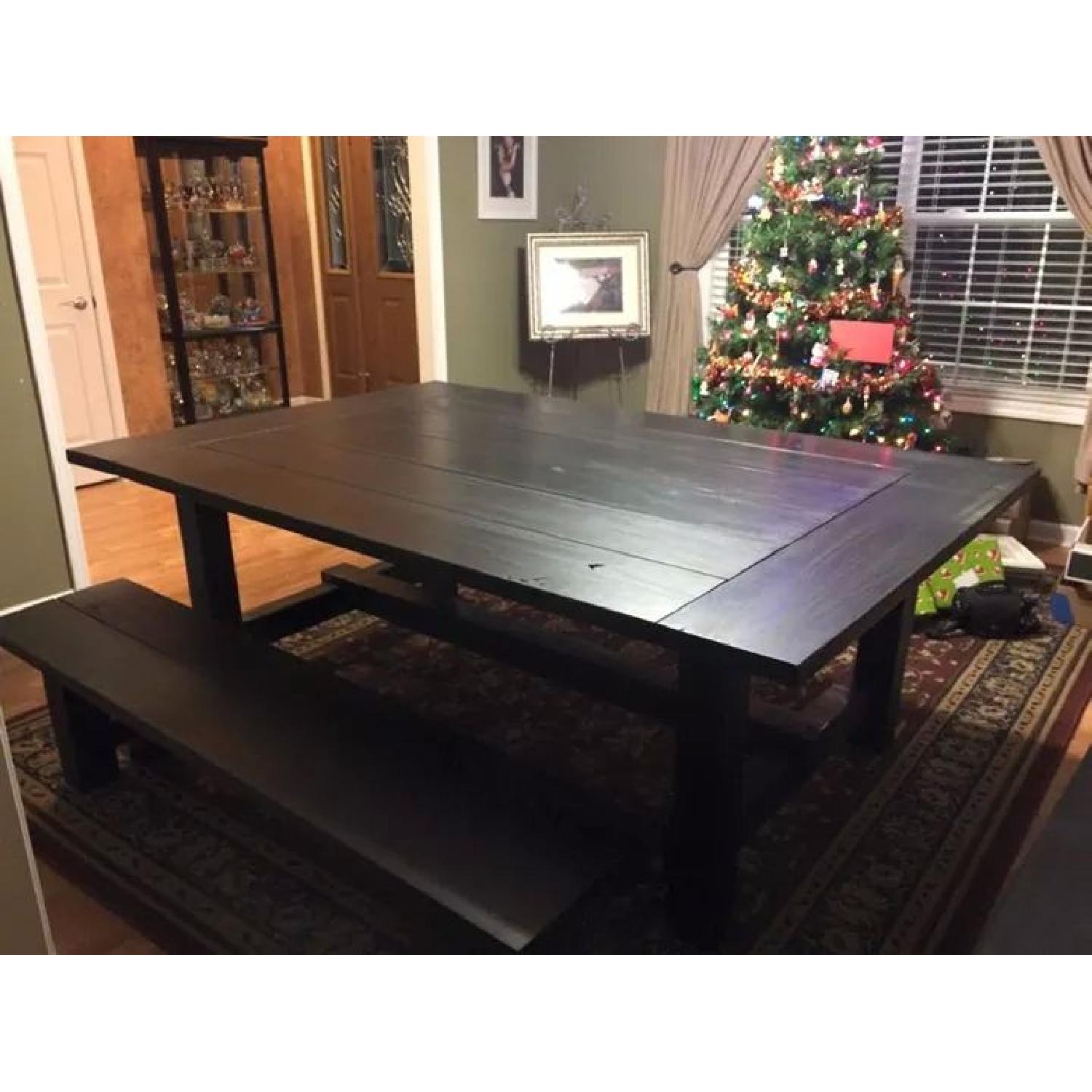 Rustic Veteran Farm Table with Bench Set AptDeco