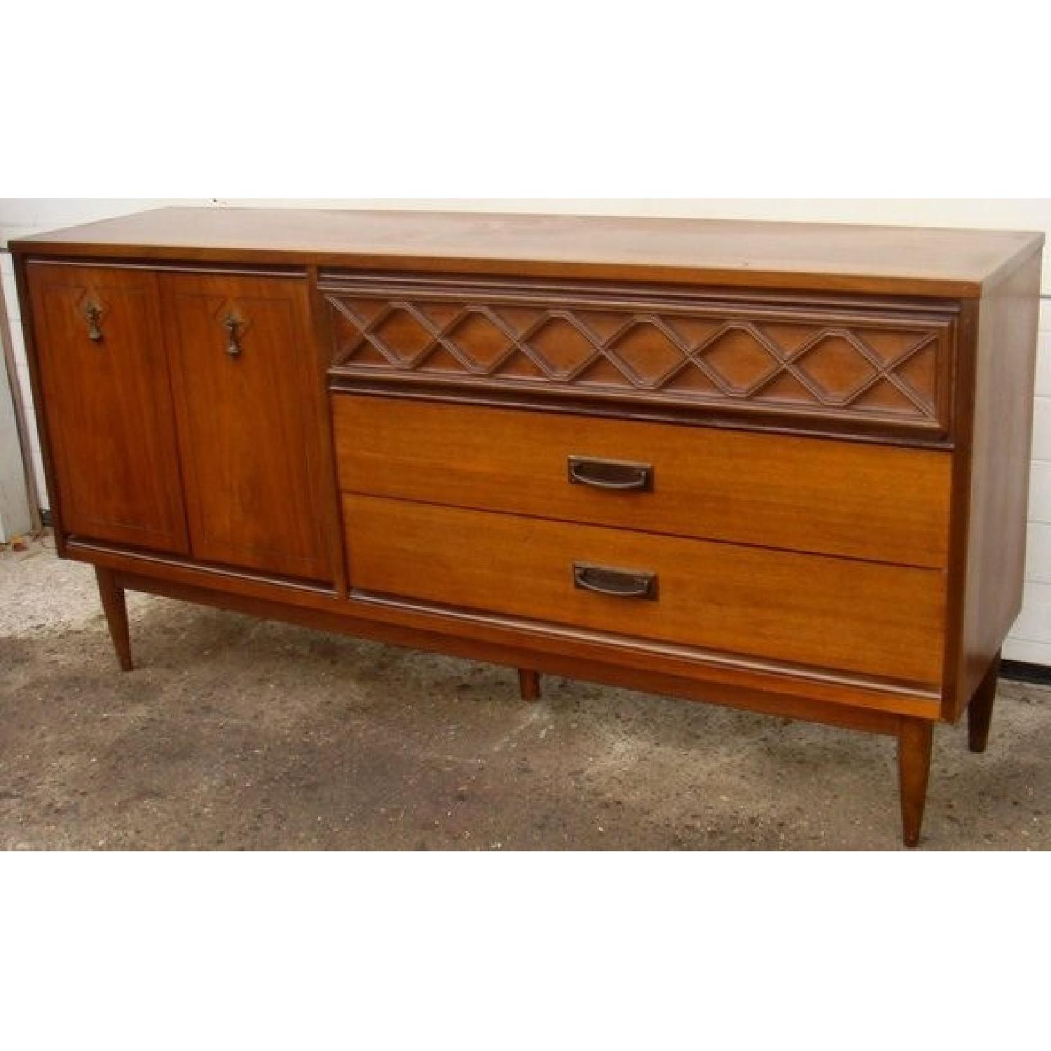 Bassett Furniture Mid Century Bassett 3 Drawer Credenza - image-3