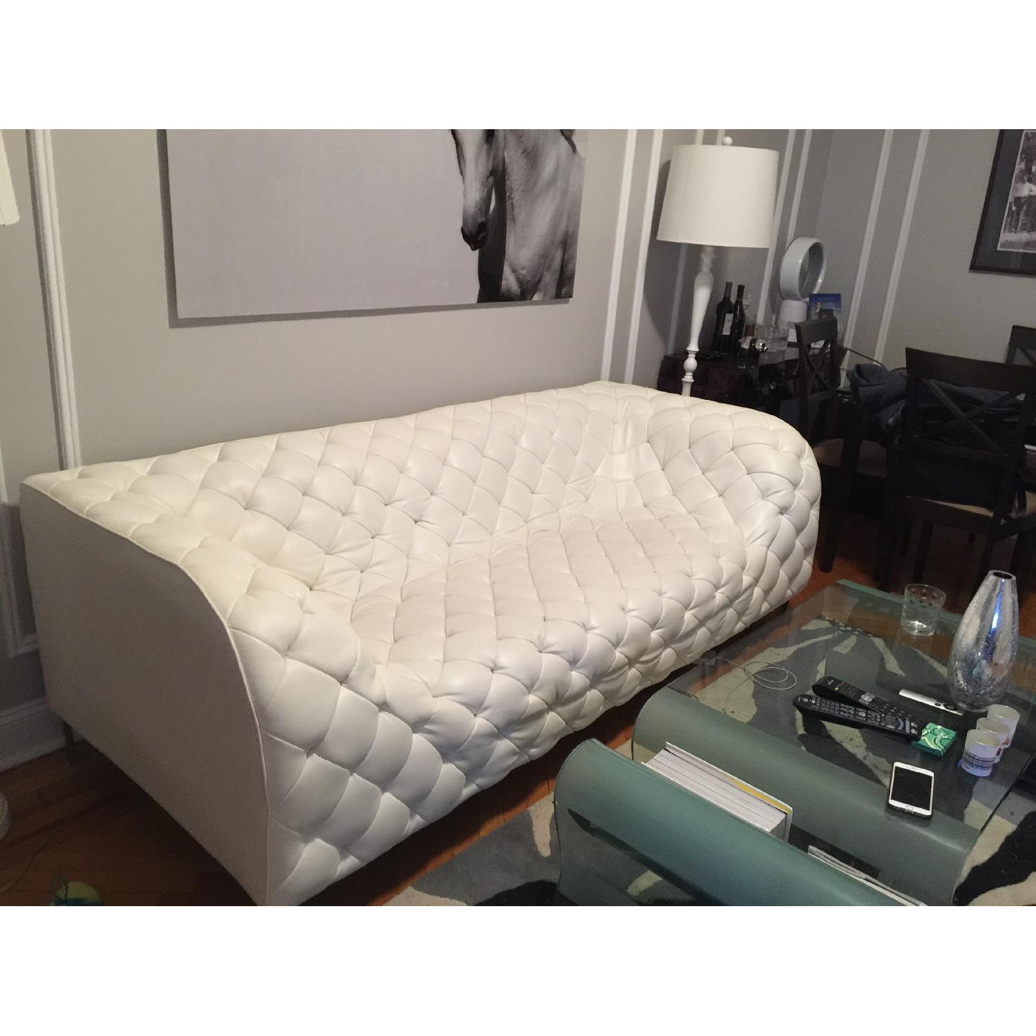 Zuo Modern White Leather Sofa - image-2