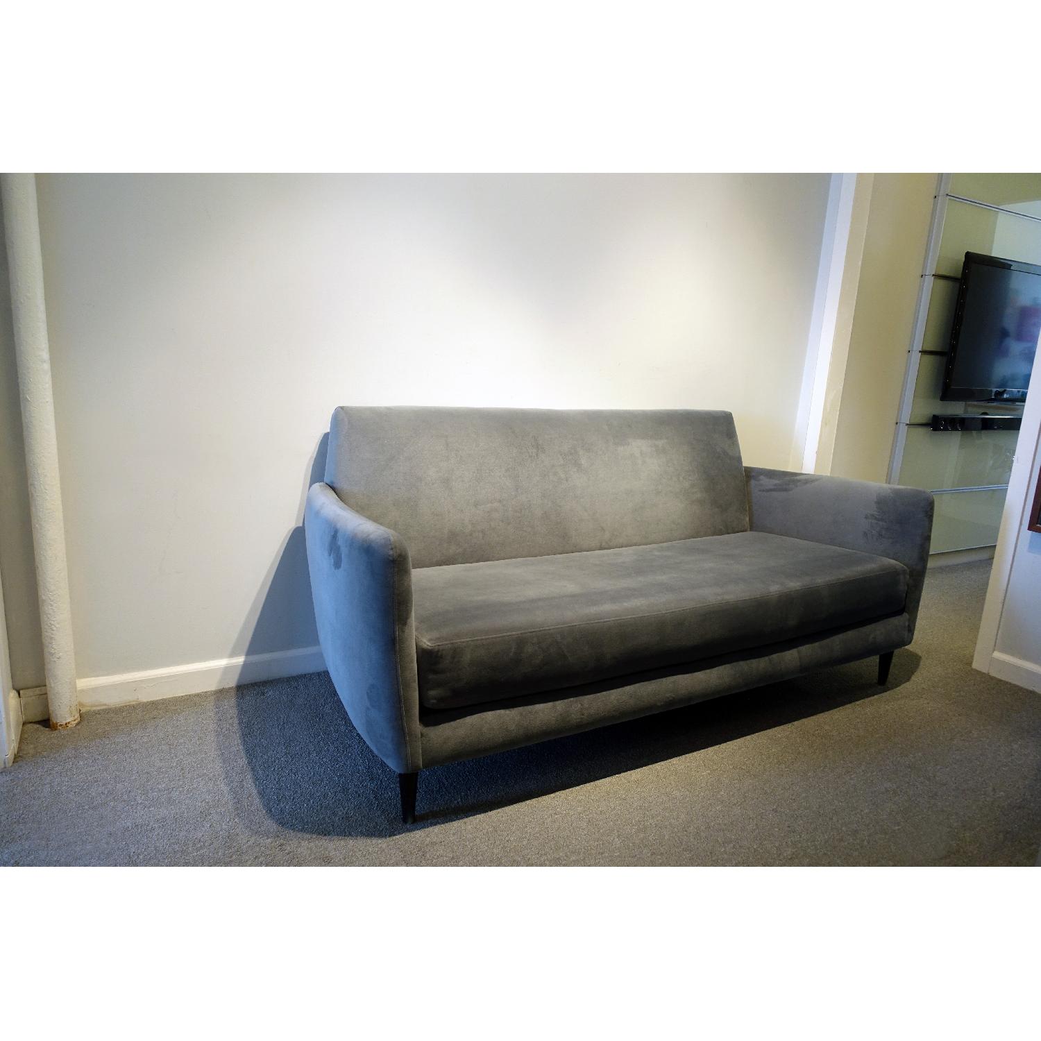 CB2 Parlour Steel Blue Sofa - image-4