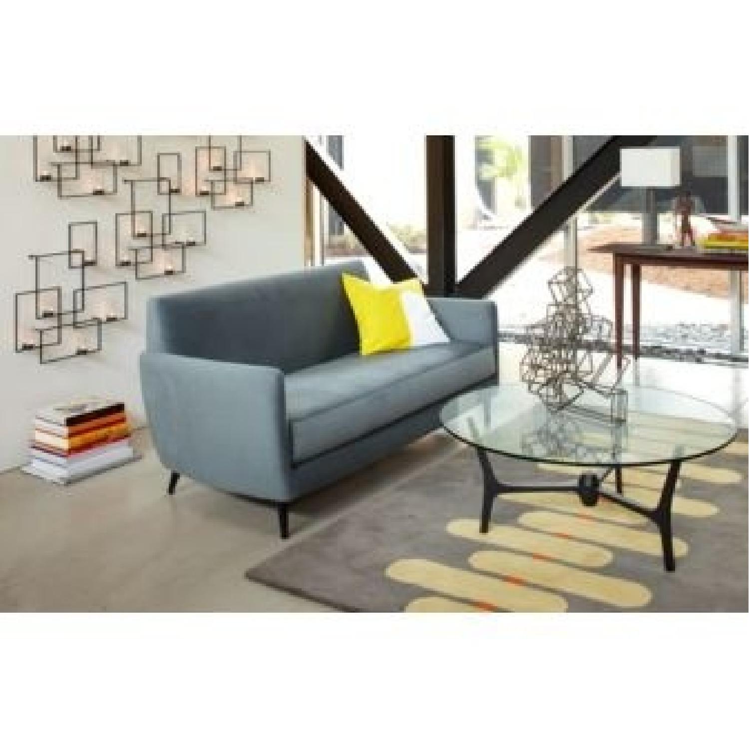 CB2 Parlour Steel Blue Sofa - image-7