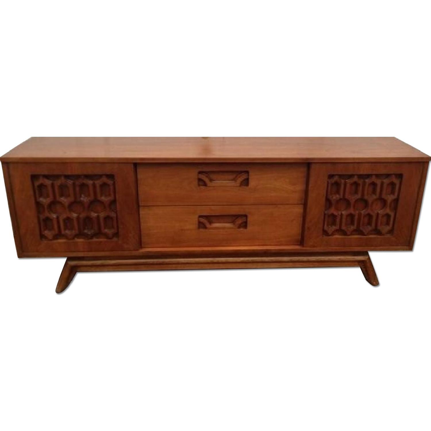 Mid Century Low Double Door Media Stand