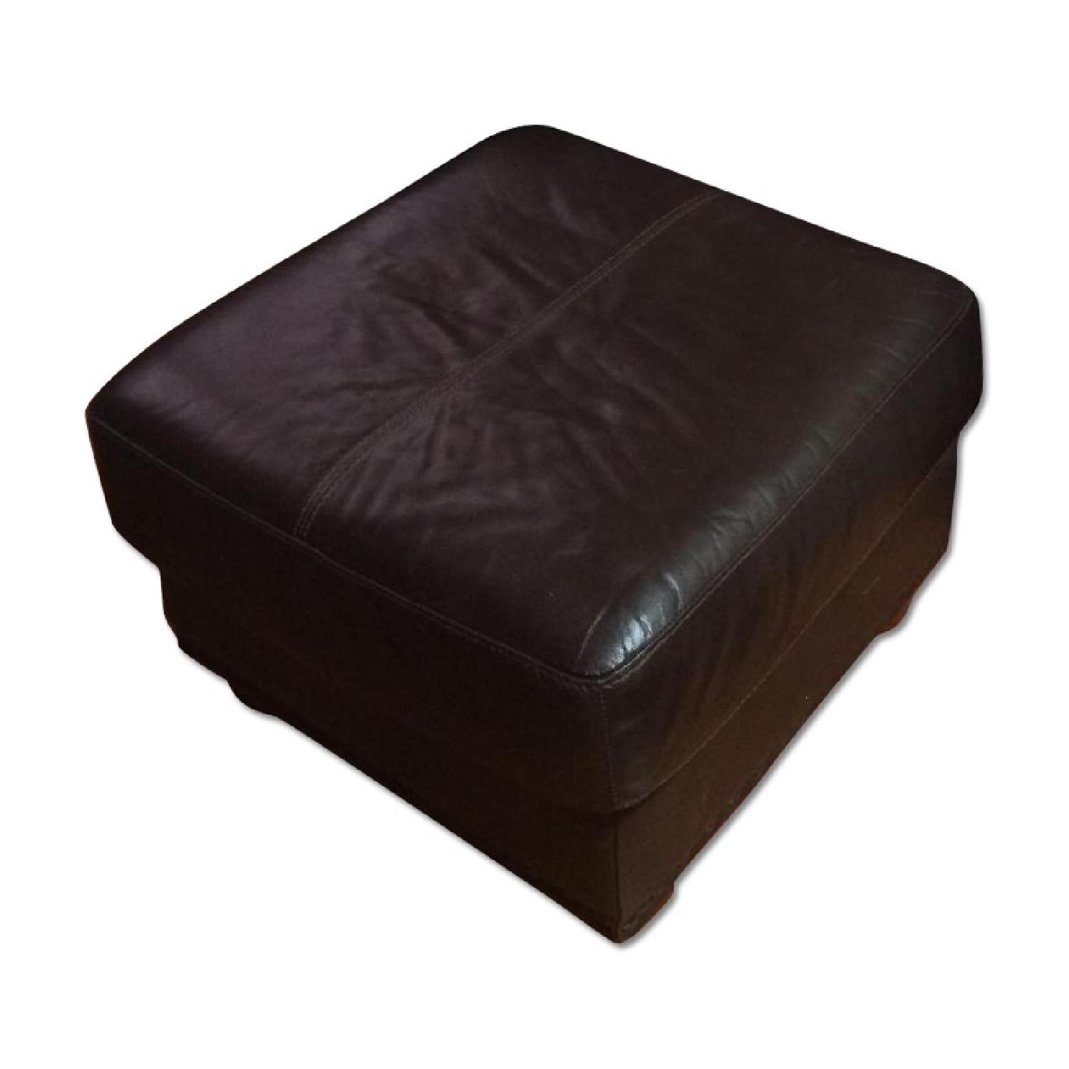 Leather 3 Seater Sofa + Single Seater w/ Ottoman - image-8