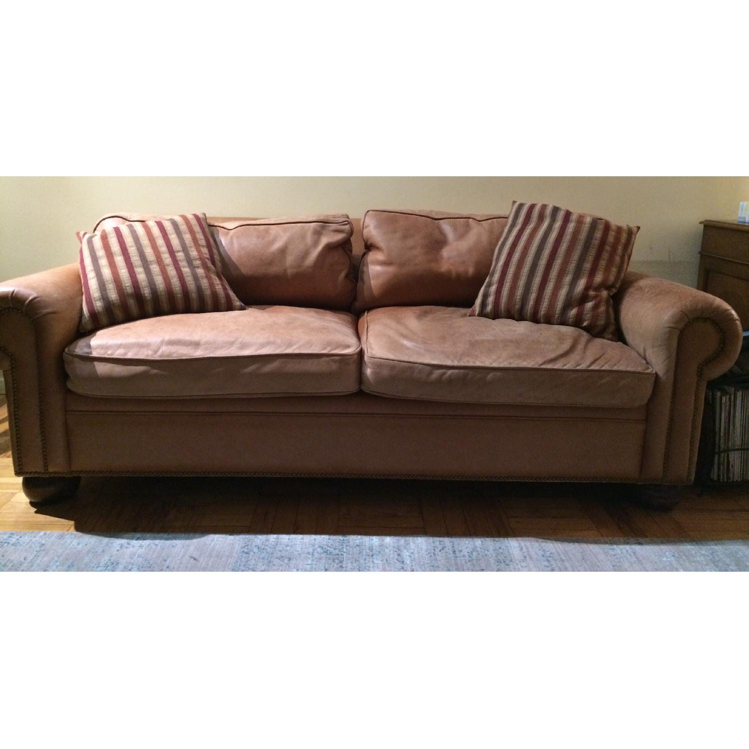 Avery Boardman Full Leather Sleeper Sofa - image-1