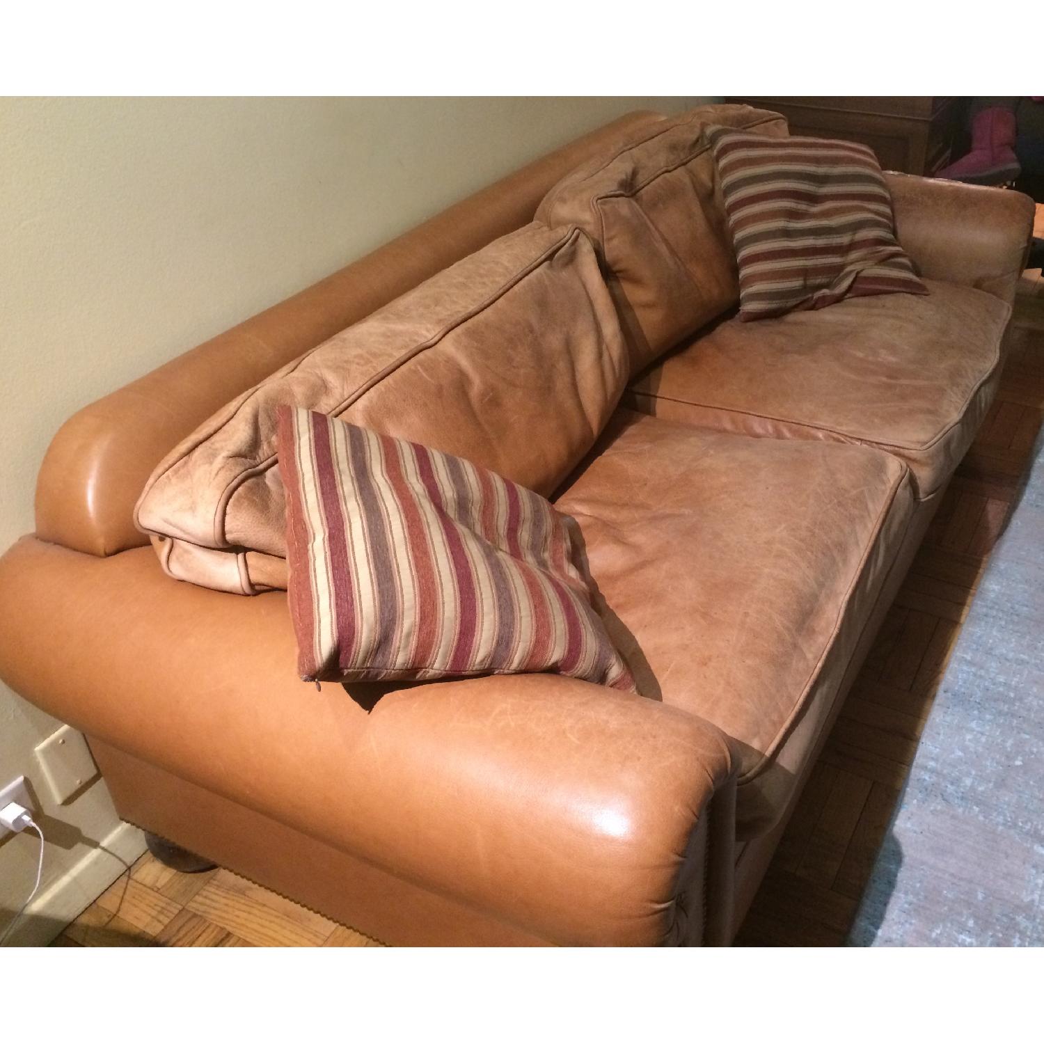 Avery Boardman Full Leather Sleeper Sofa - image-7