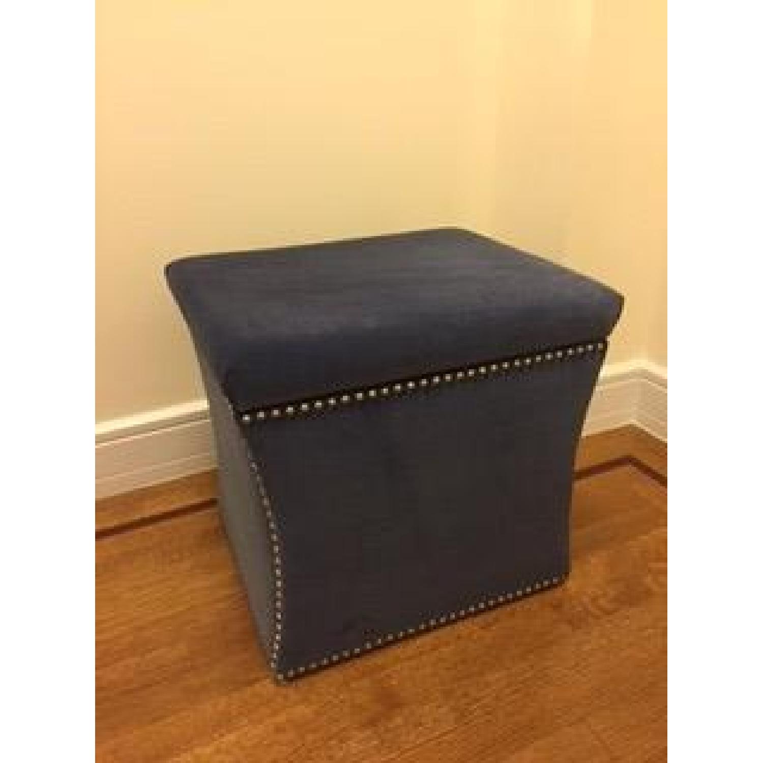 One Kings Lane Hepburn Storage Ottoman in Navy - image-1