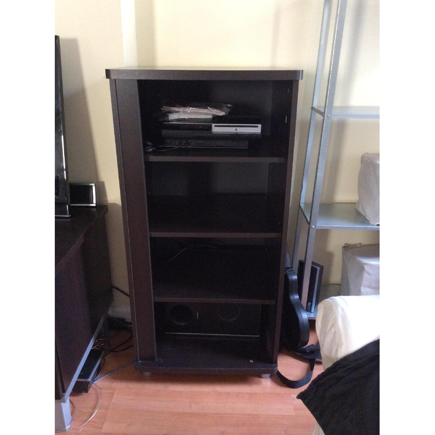 Dark Brown Wooden Bookcases - Set of 2 - image-1