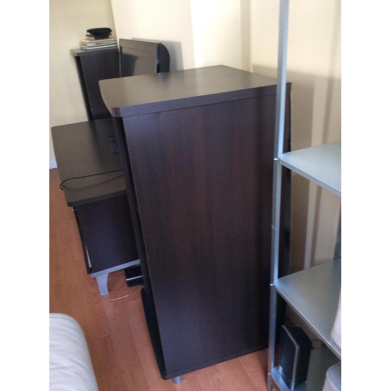 Dark Brown Wooden Bookcases - Set of 2 - image-5