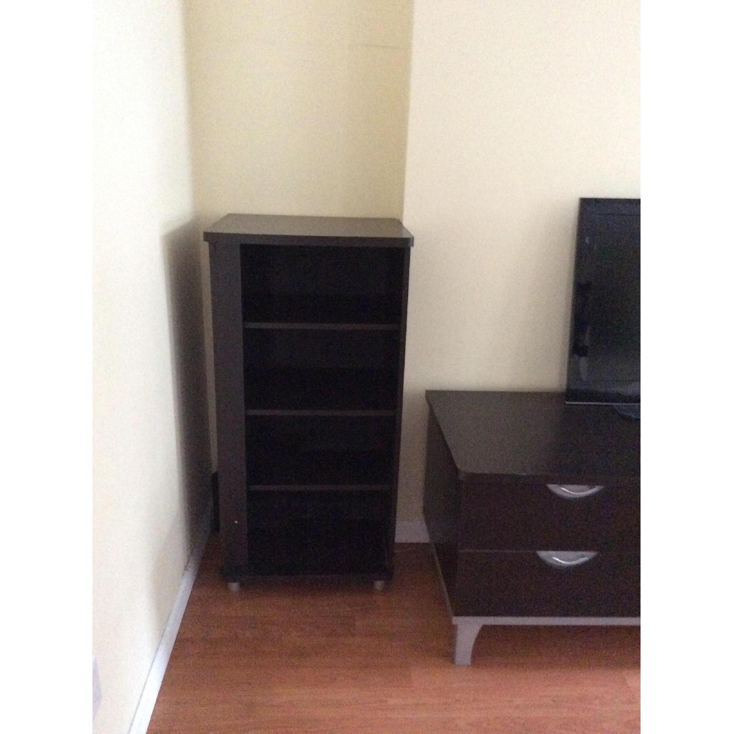 Dark Brown Wooden Bookcases - Set of 2 - image-6