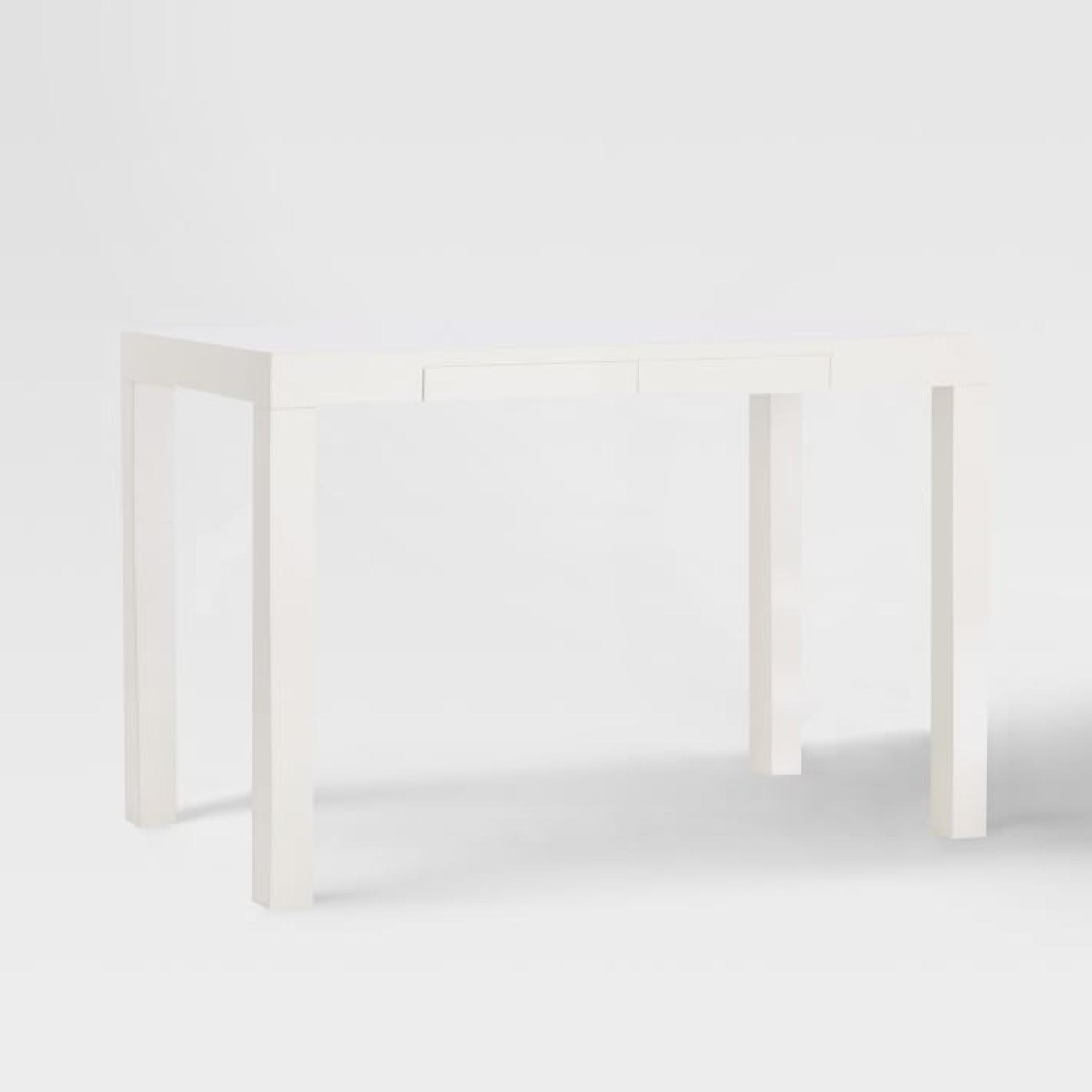 West Elm Parsons Desk in White Lacquer - image-1