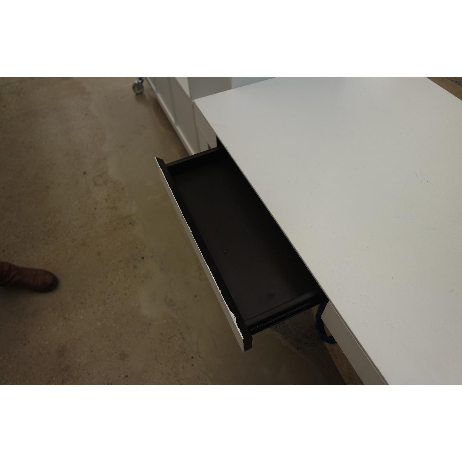 West Elm Parsons Desk Painted White - image-3