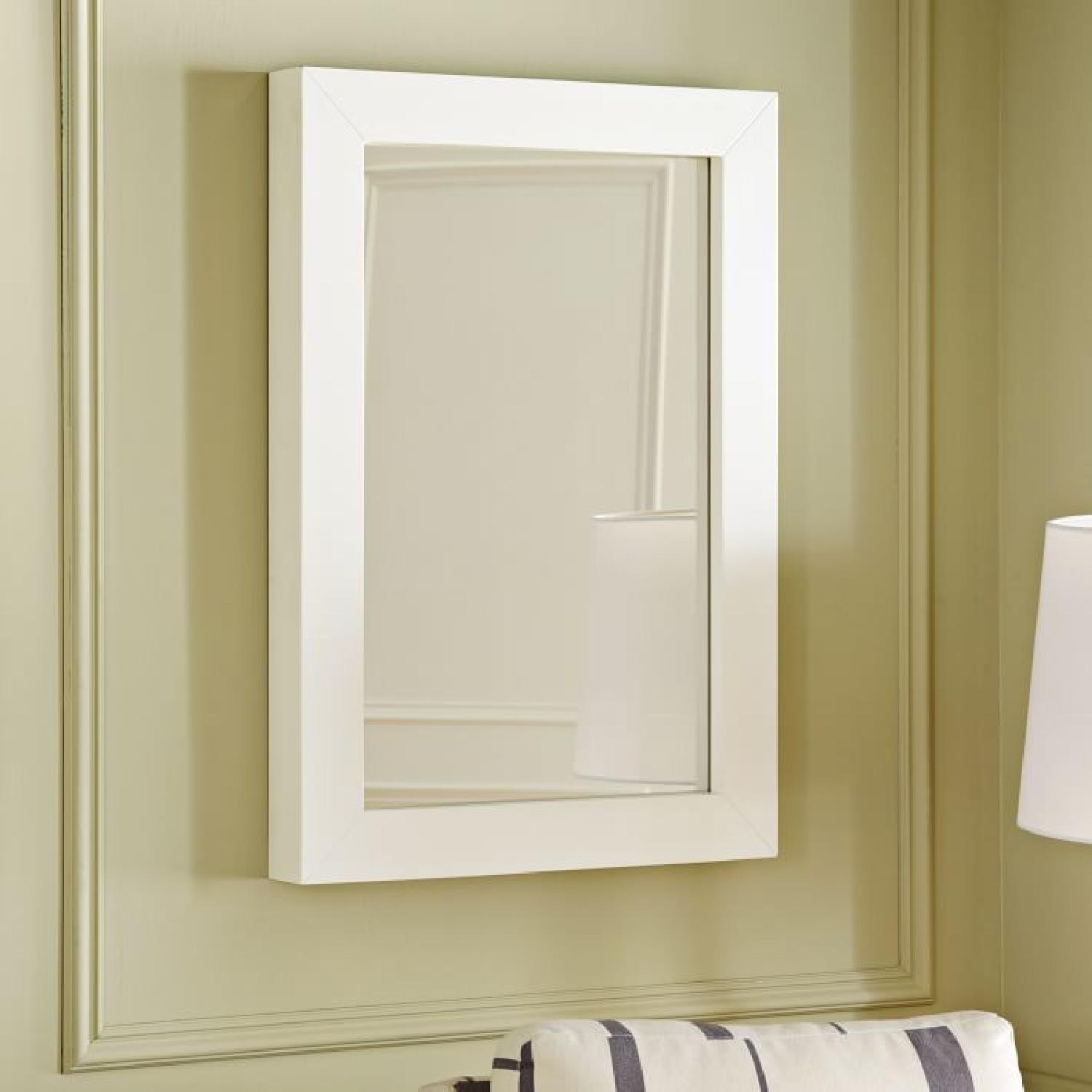 West Elm Parsons White Lacquer Wall Mirror - image-1