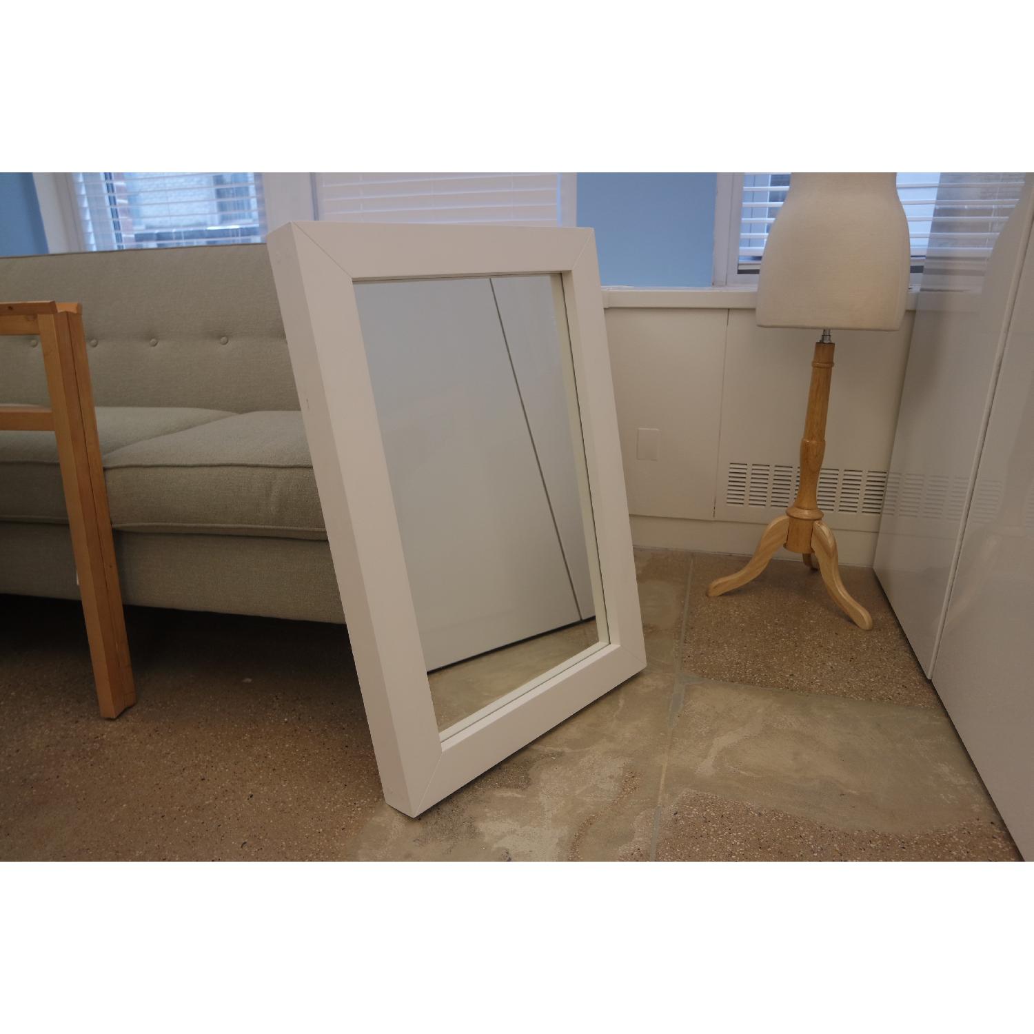 West Elm Parsons White Lacquer Wall Mirror - image-2