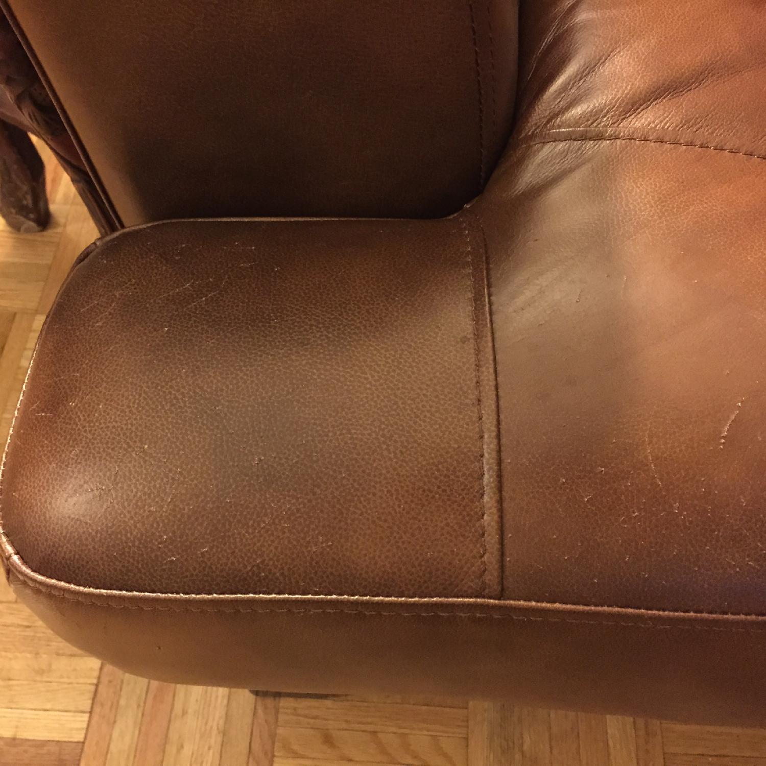 Brown Leather Sofa + Loveseat Set - image-3