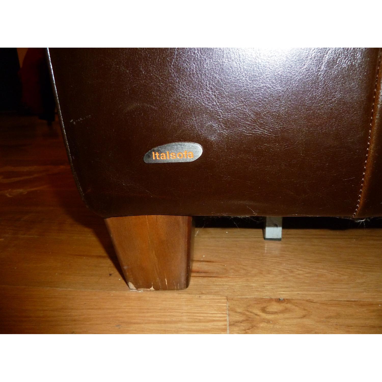 Natuzzi Italsofa Chocolate Brown Leather Sleeper Sofa - image-6