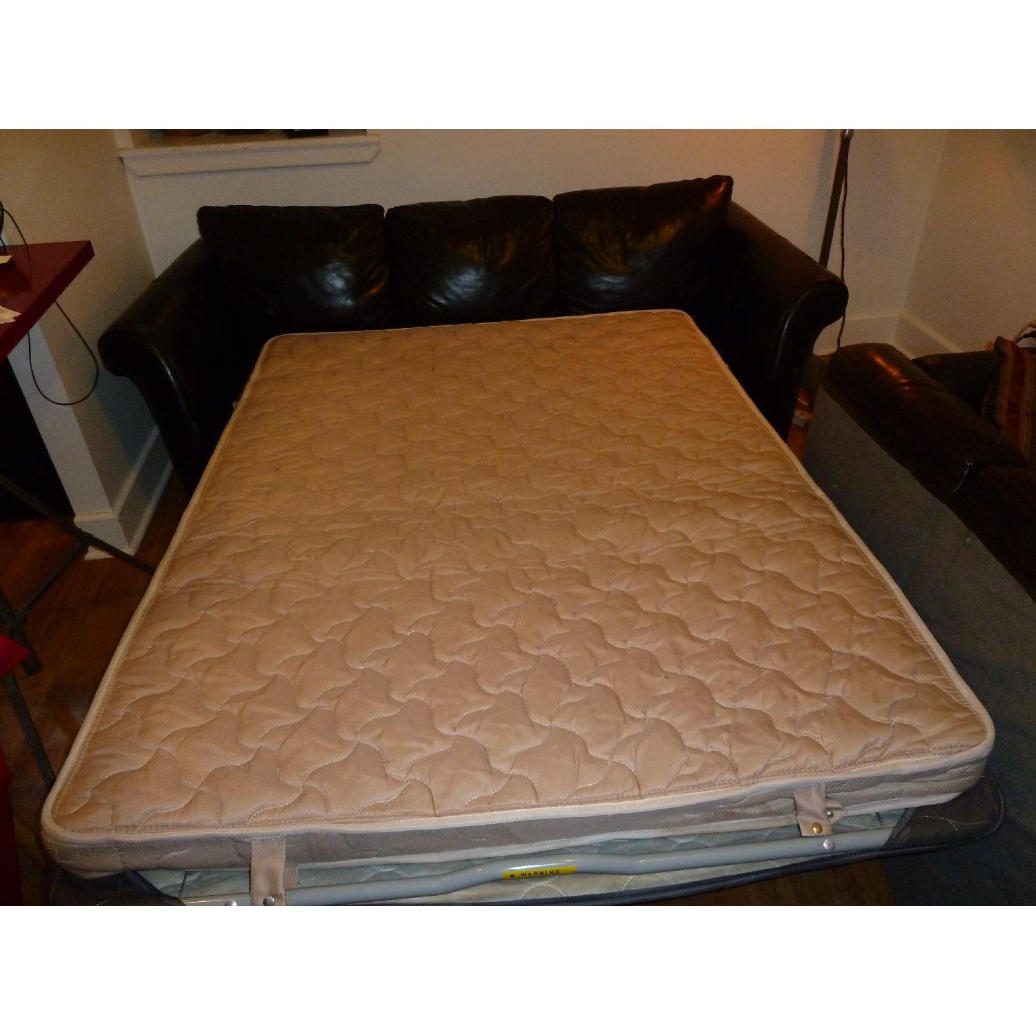 Natuzzi Italsofa Chocolate Brown Leather Sleeper Sofa - image-8