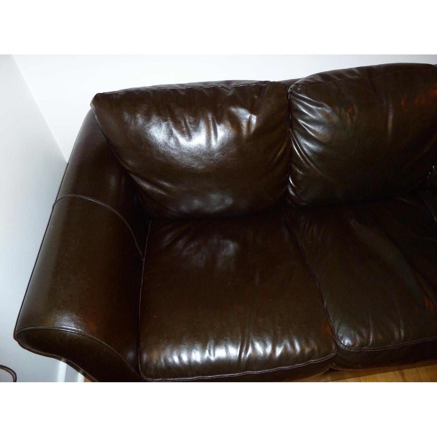 Natuzzi Italsofa Chocolate Brown Leather Sleeper Sofa - image-10