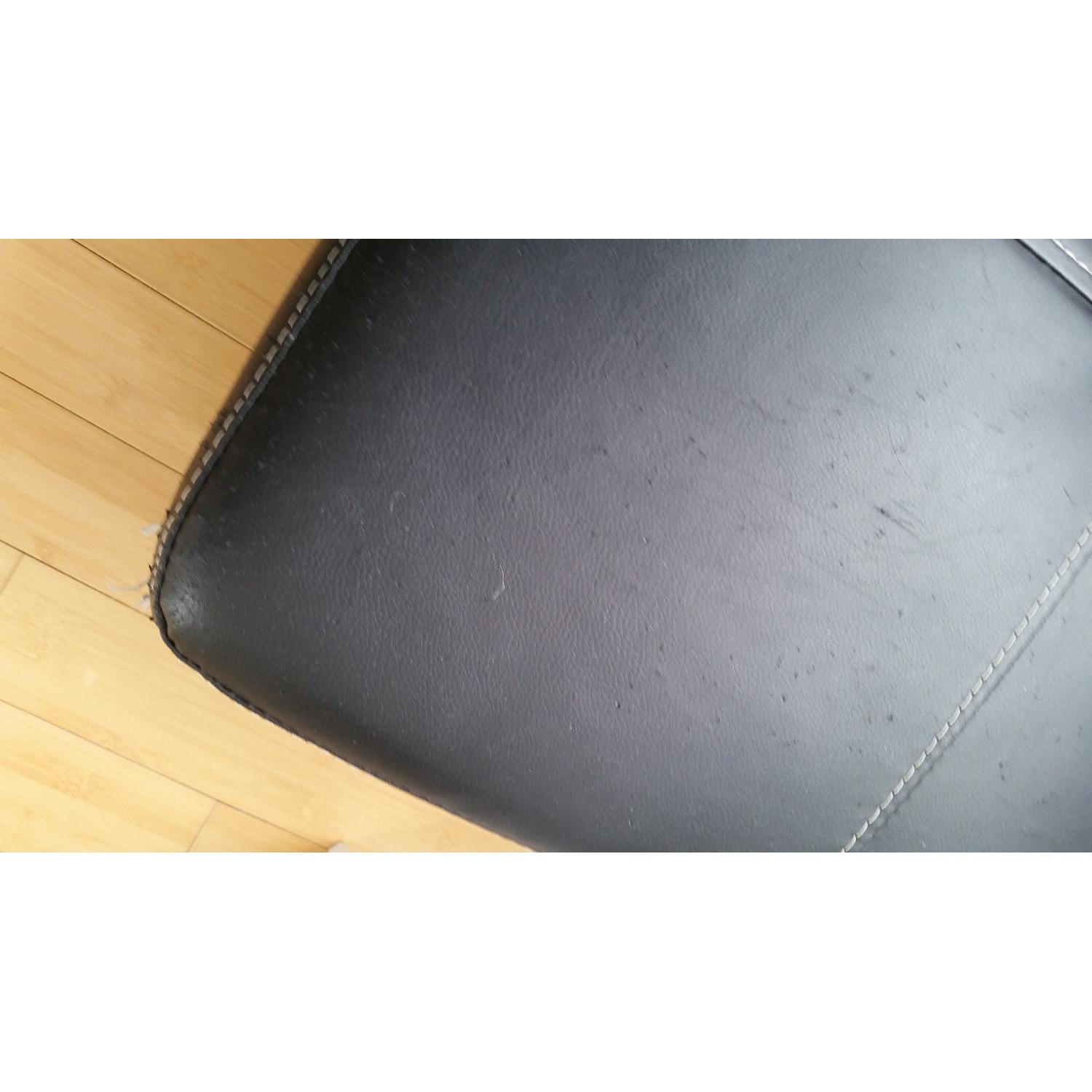 Vinyl Black Foldable Futon - image-3