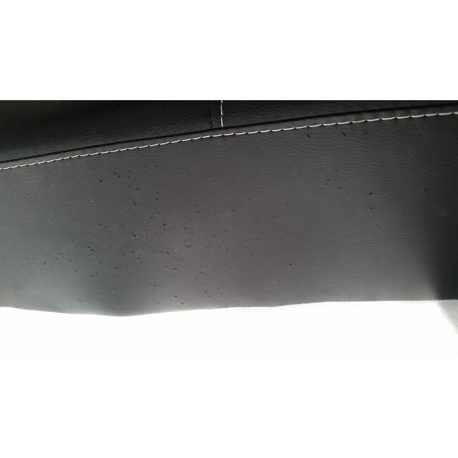 Vinyl Black Foldable Futon - image-4