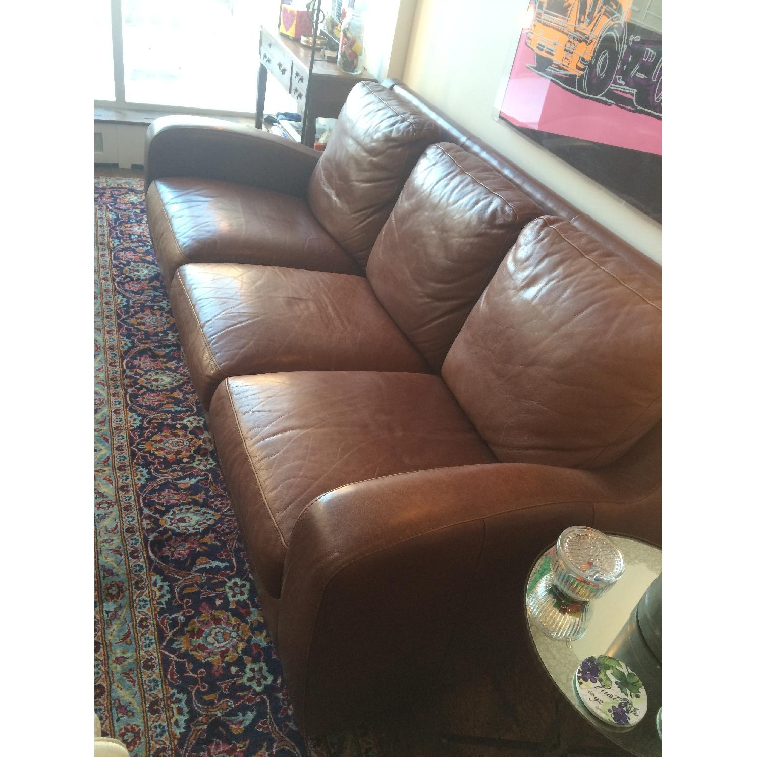 Crate & Barrel Leather Sofa - image-2