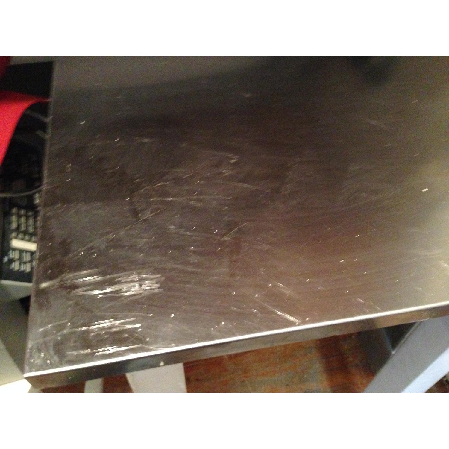 Crate & Barrel High Dining Table with Stainless Steel Top - image-5