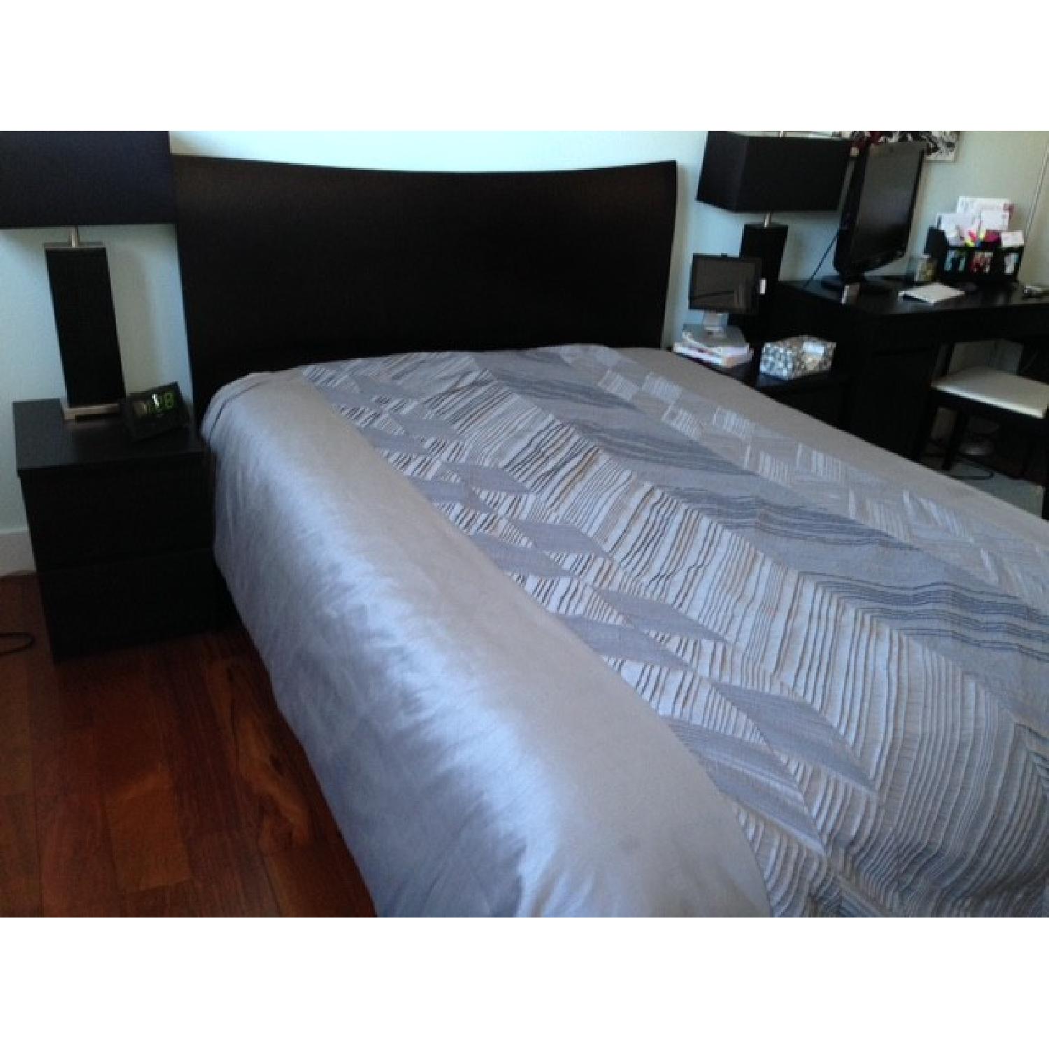 Queen Espresso Room & Board Wood Contour Bed - image-1