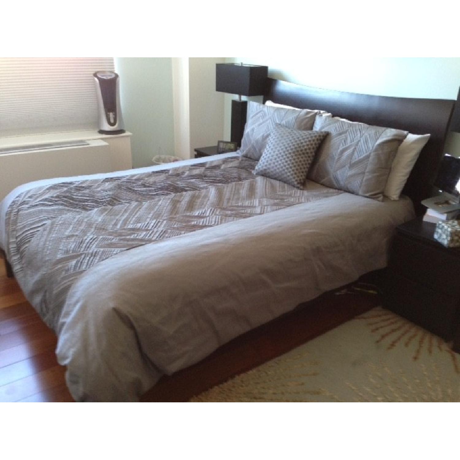 Queen Espresso Room & Board Wood Contour Bed - image-2