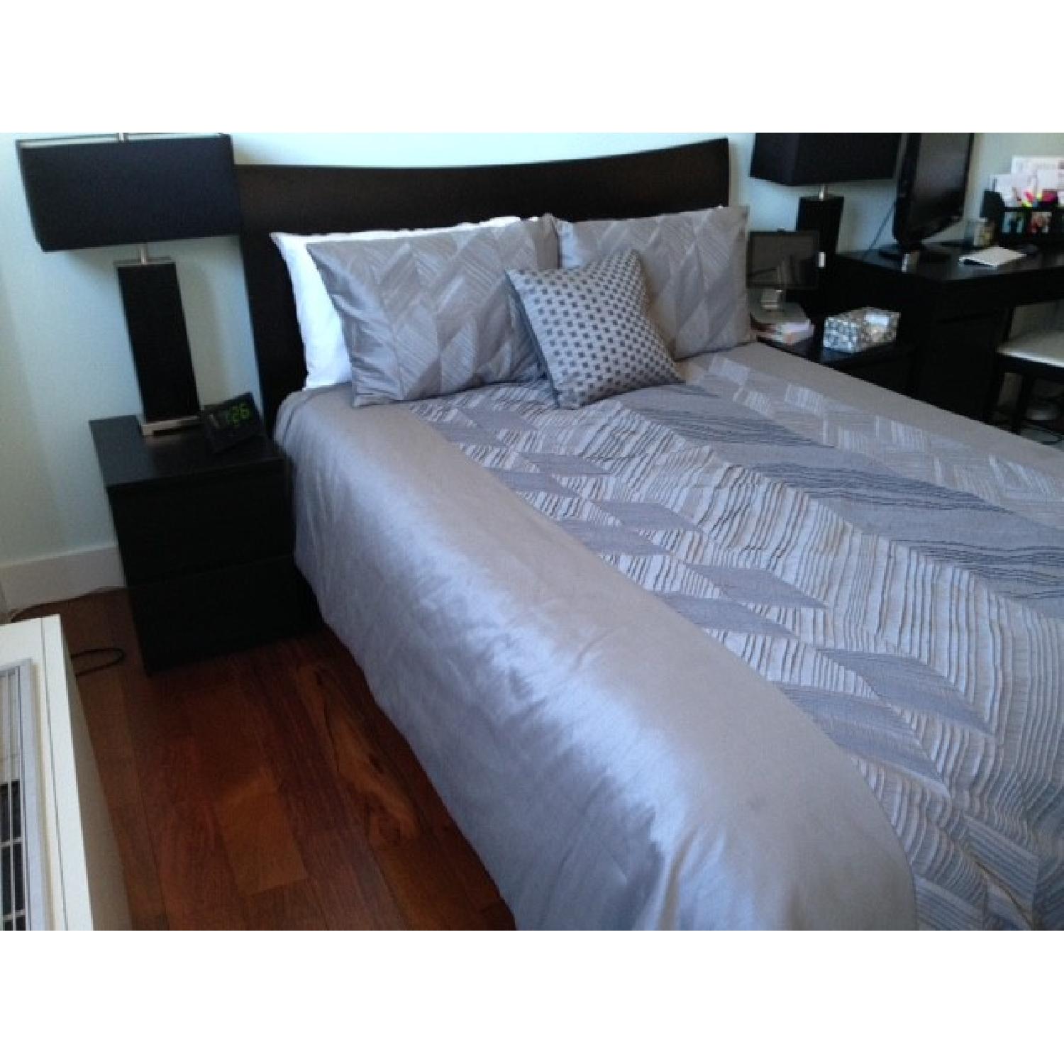 Queen Espresso Room & Board Wood Contour Bed - image-3