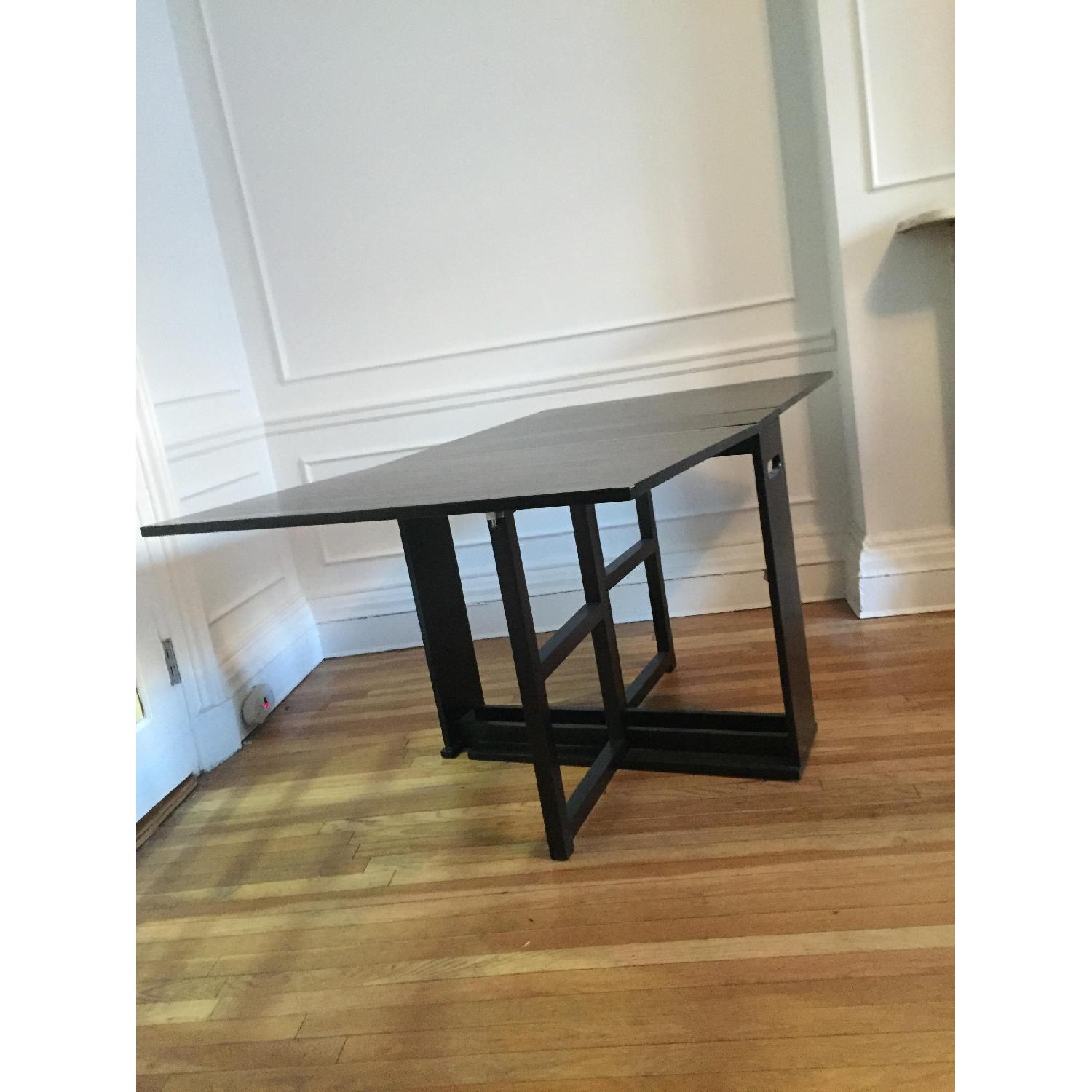Crate & Barrel Span Black Gateleg Dining Table - image-2