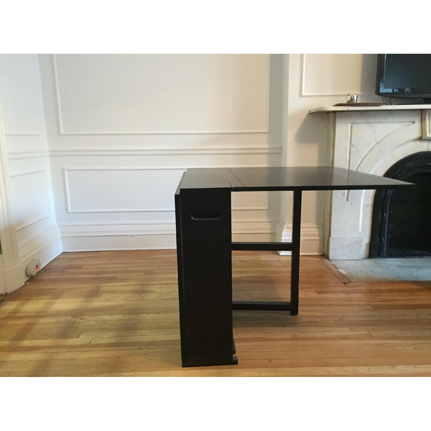 Crate & Barrel Span Black Gateleg Dining Table - image-3