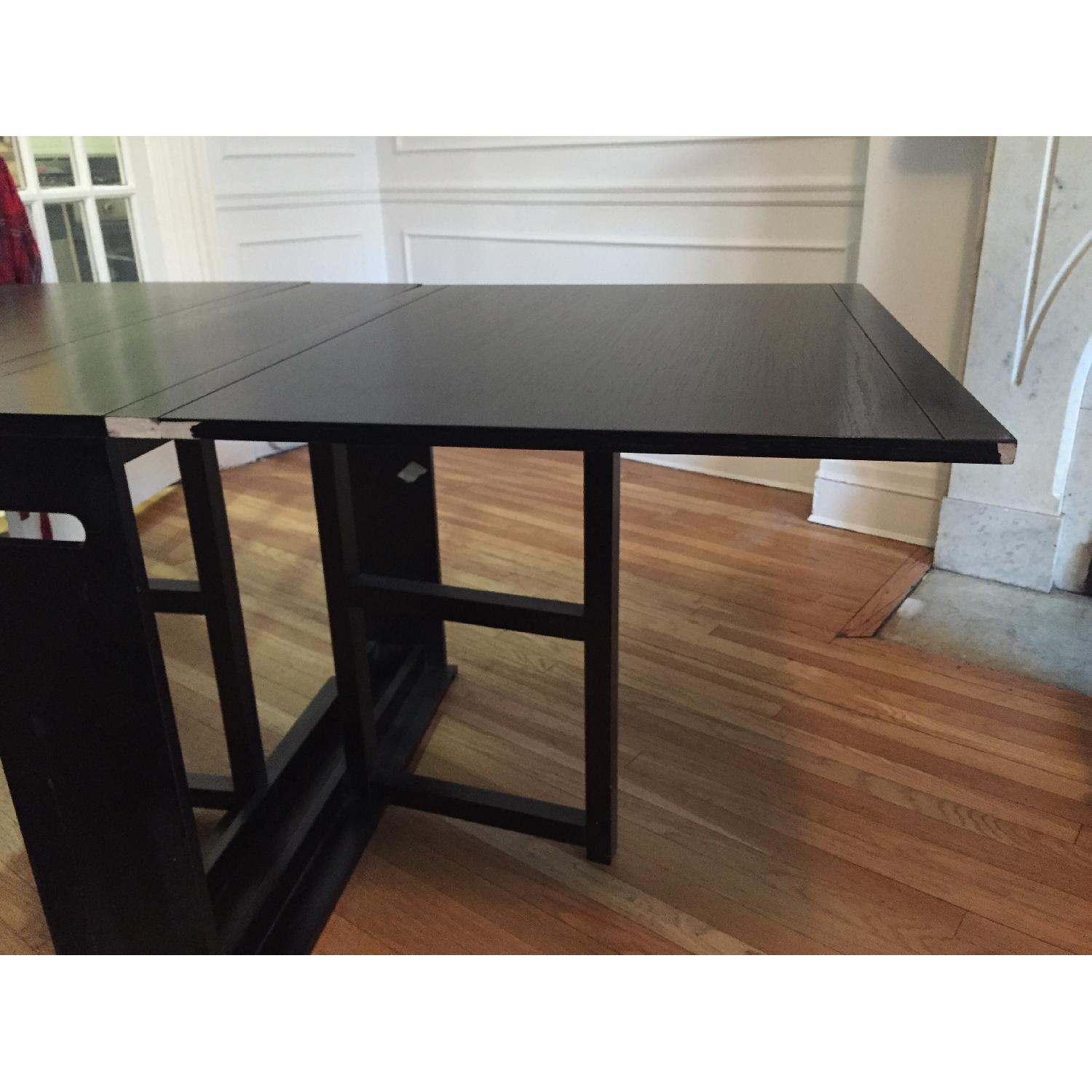 Crate & Barrel Span Black Gateleg Dining Table - image-5