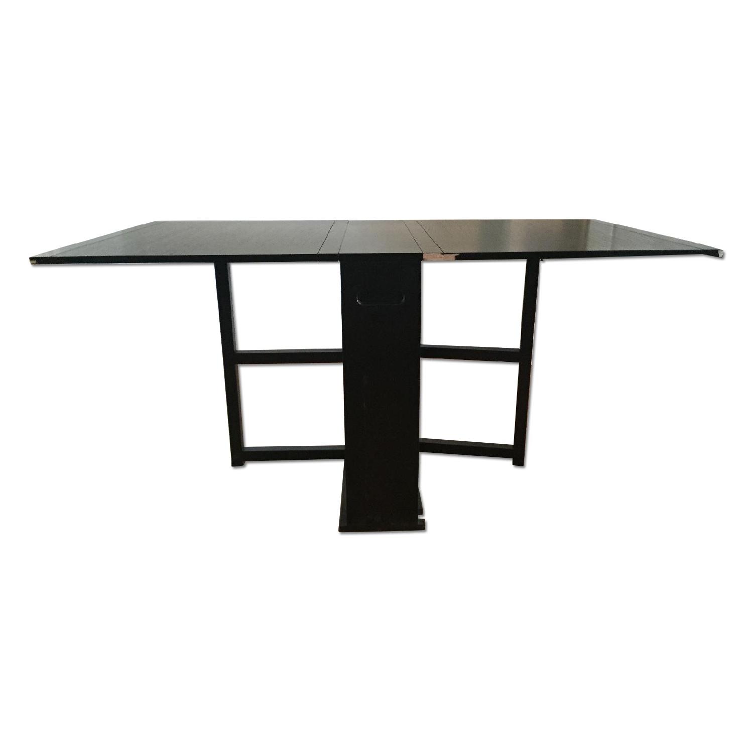 Crate & Barrel Span Black Gateleg Dining Table - image-0