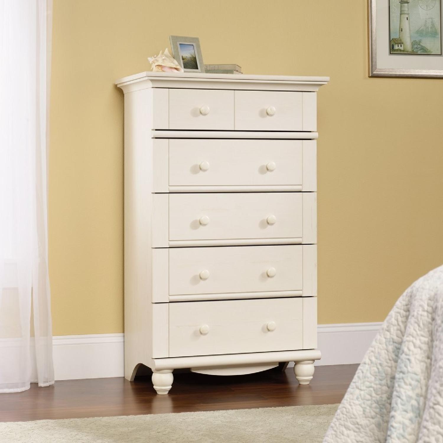 Sauder Harbor View 5 Drawer White Chest - image-1