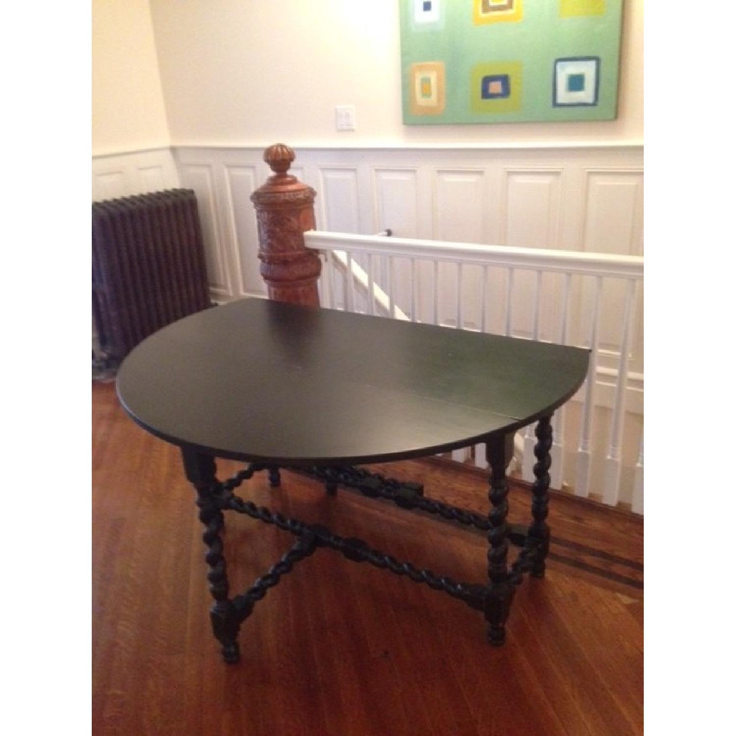 Black Drop-Leaf Gate-Leg Dining Table - image-1