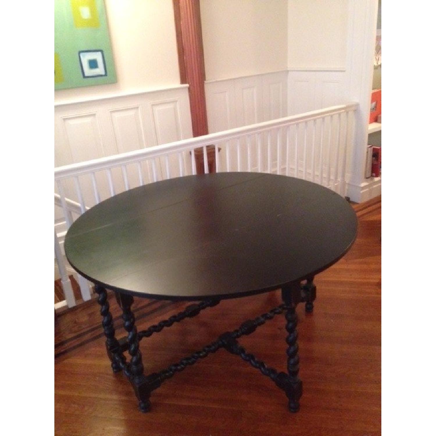 Black Drop-Leaf Gate-Leg Dining Table - image-2