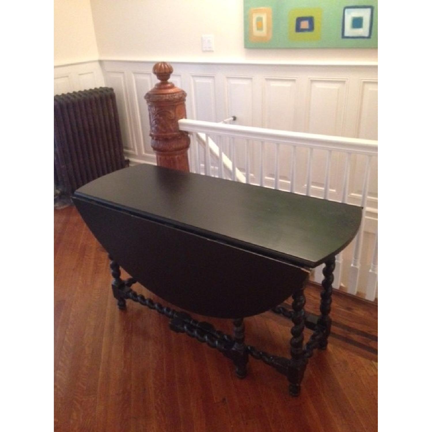 Black Drop-Leaf Gate-Leg Dining Table - image-3