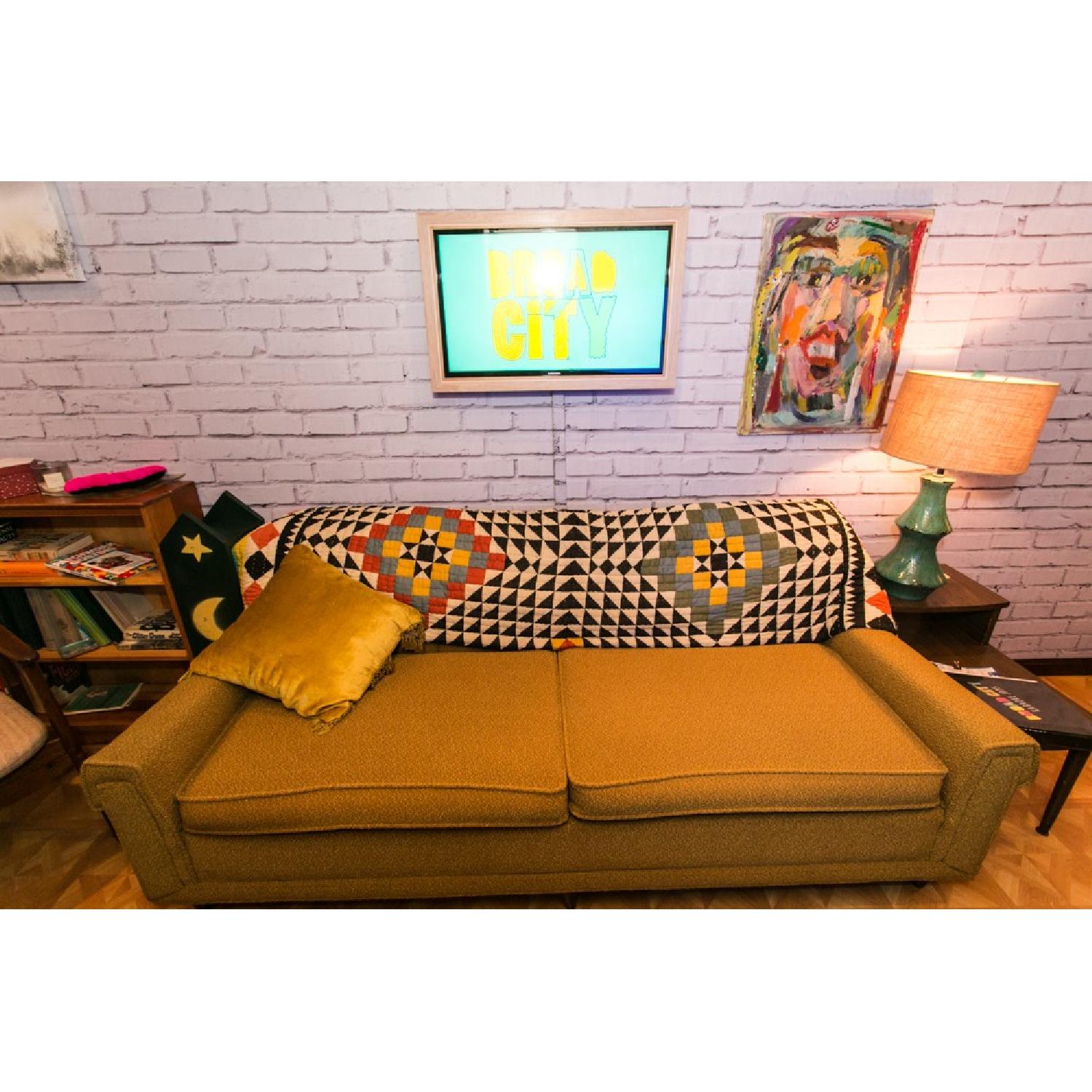 Vintage Mustard Yellow Couch - image-1