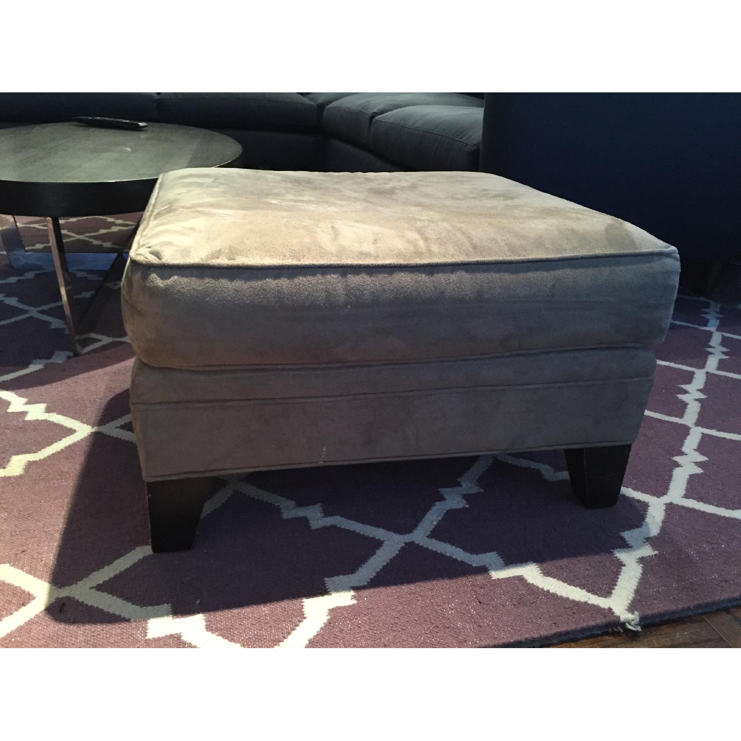 Mitchell Gold + Bob Wiliams Ultrasuede Taupe Ottoman - image-1