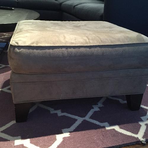 Used Mitchell Gold + Bob Wiliams Ultrasuede Taupe Ottoman for sale on AptDeco