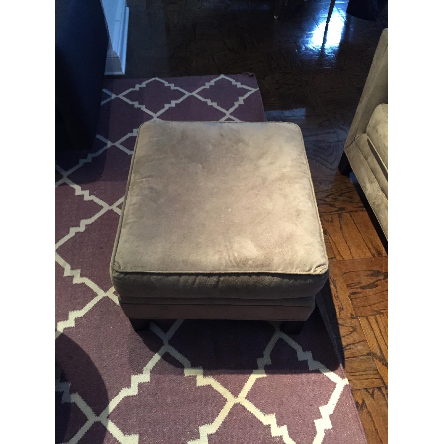 Mitchell Gold + Bob Wiliams Ultrasuede Taupe Ottoman - image-2