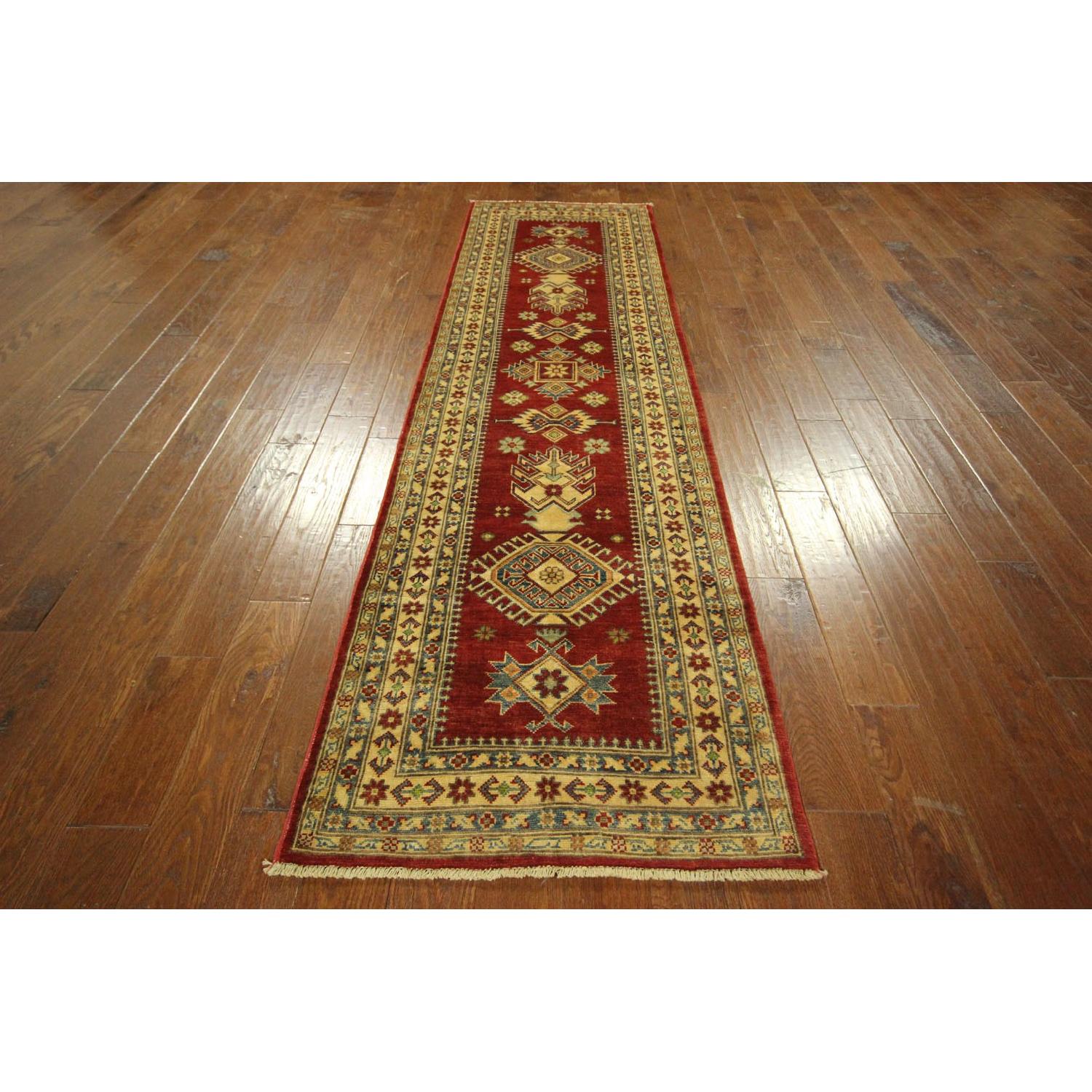 Manhattan Rugs Super Kazak Hand Knotted Wool Rose Red Veg Dyed Oriental Runner/Rug - image-2