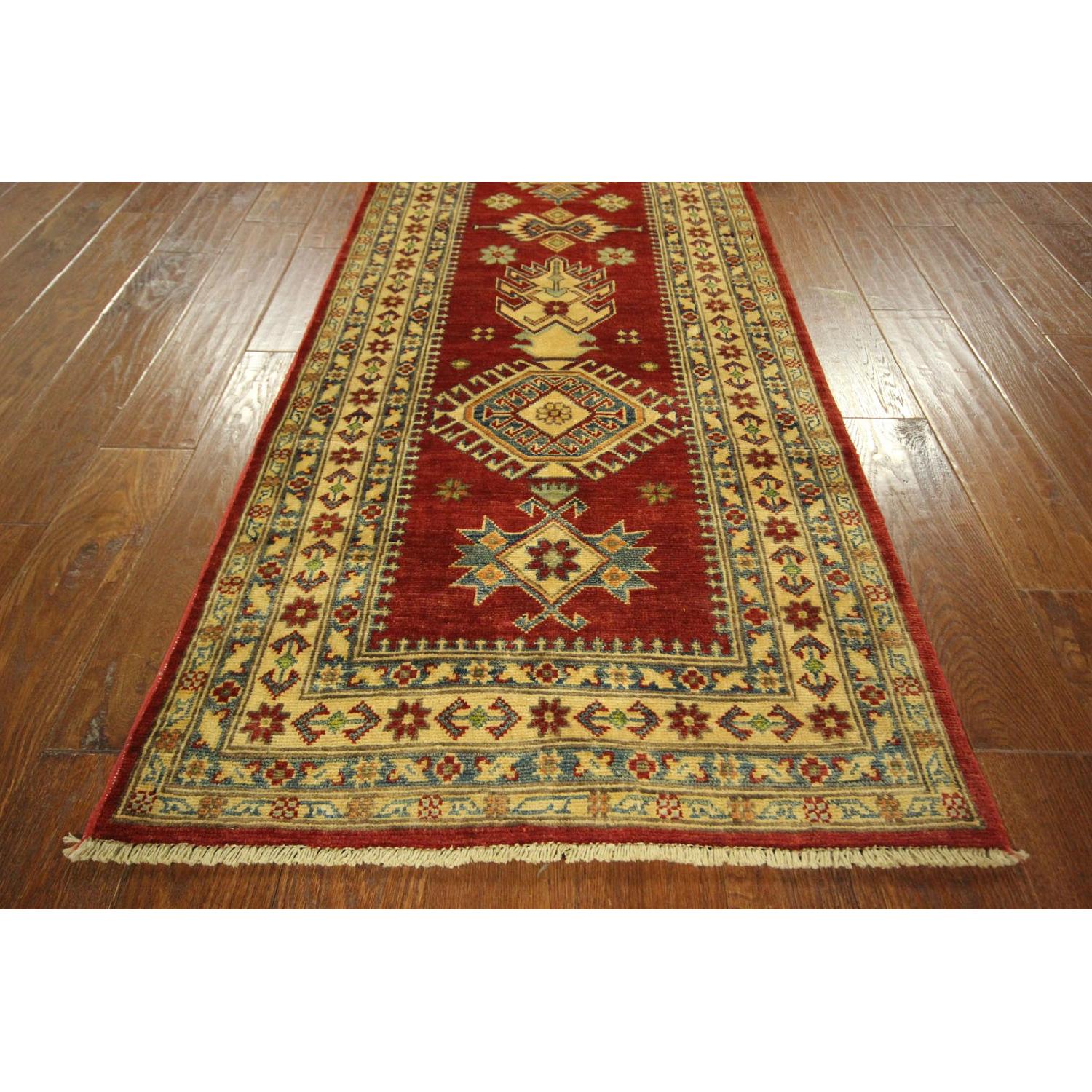 Manhattan Rugs Super Kazak Hand Knotted Wool Rose Red Veg Dyed Oriental Runner/Rug - image-3