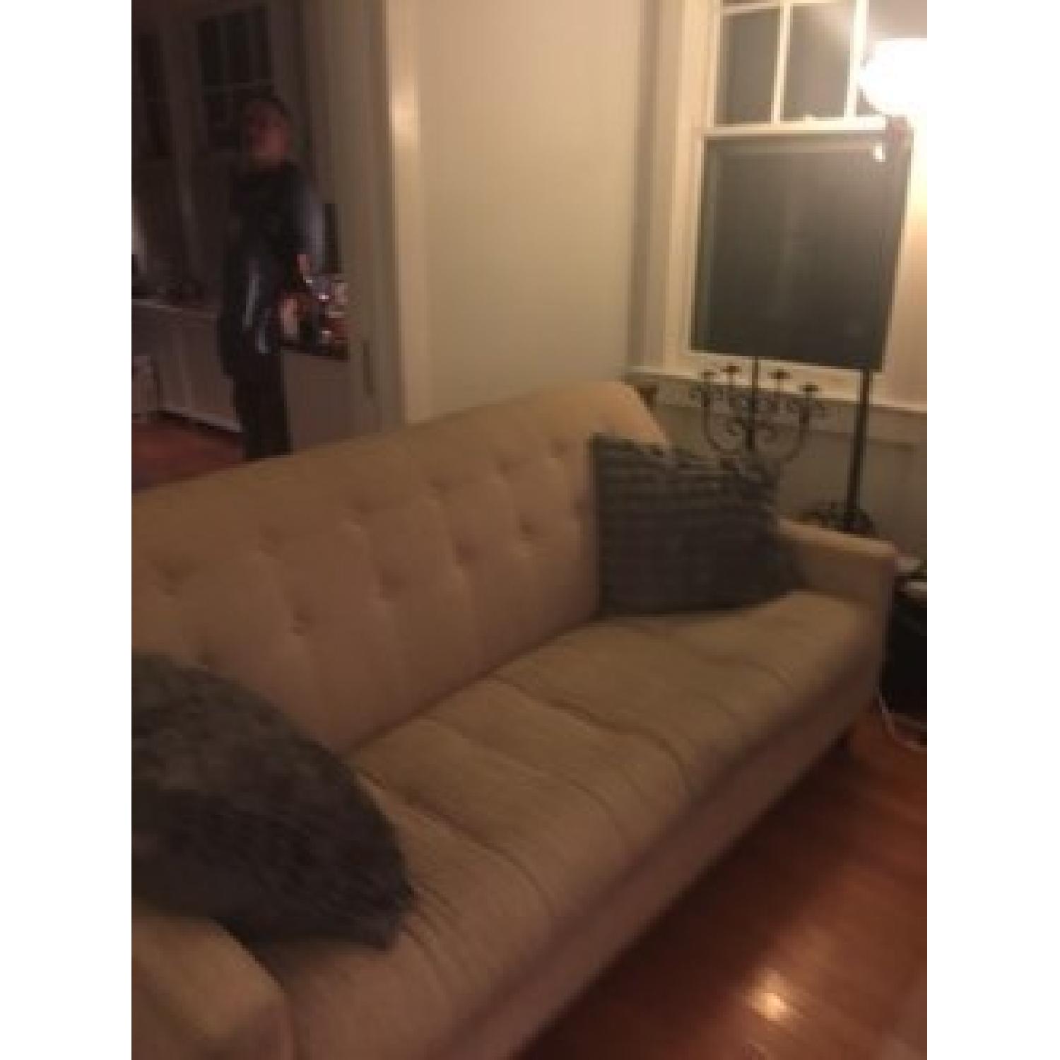 Beige Tufted Sofa - image-7