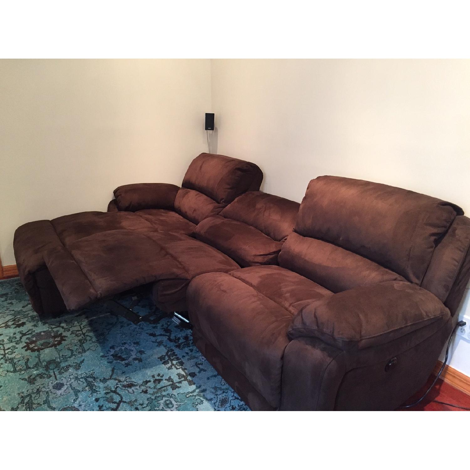 Raymour & Flanigan Power Reclining Sky Microfiber 3-Piece Se - image-2